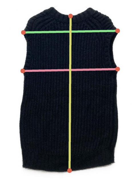 中古・古着通販】DRAWER (ドゥロワー) 3G畔編み ニットベスト ブラック