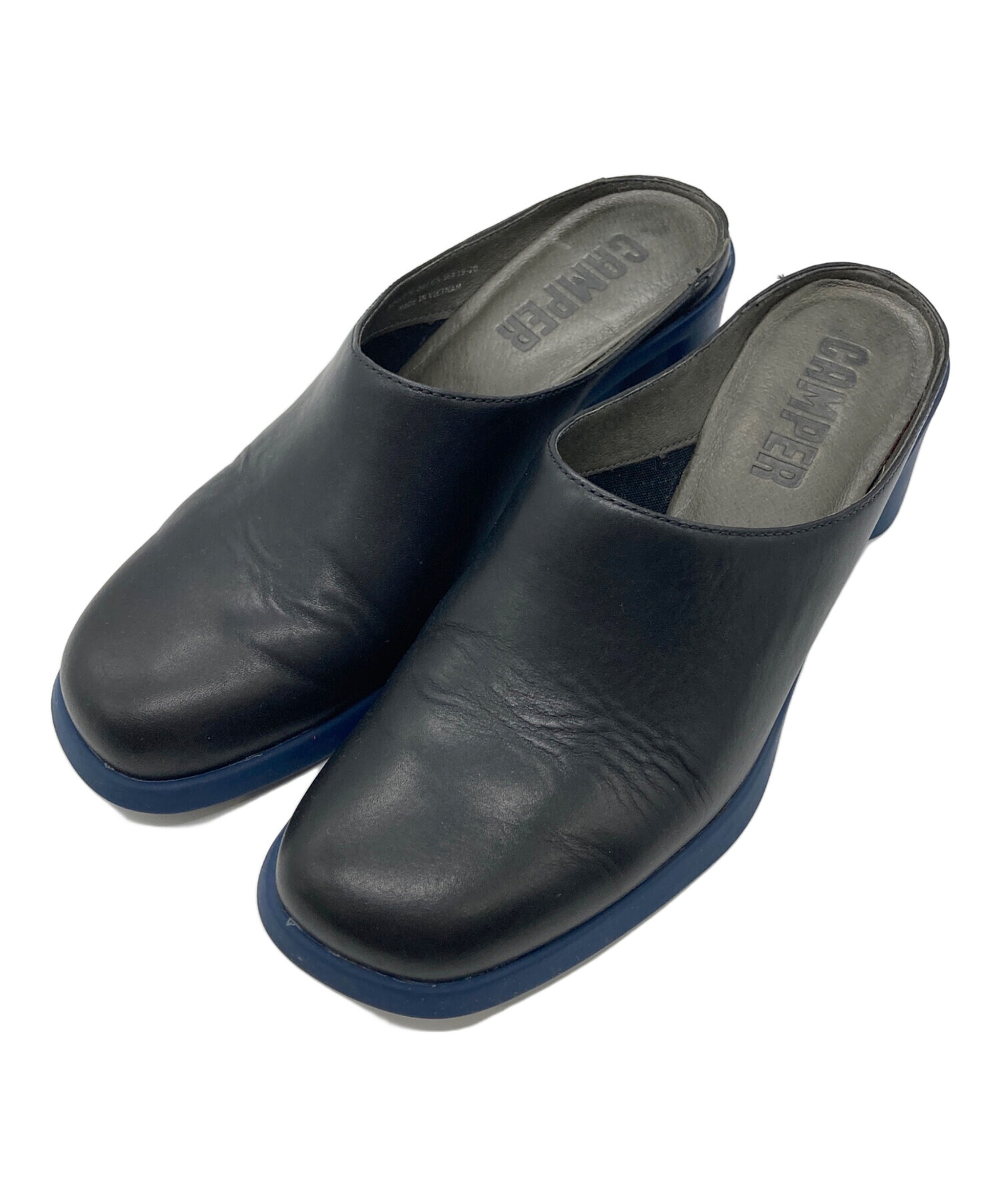 中古・古着通販】CAMPER (カンペール) レザーサボサンダル ブラック