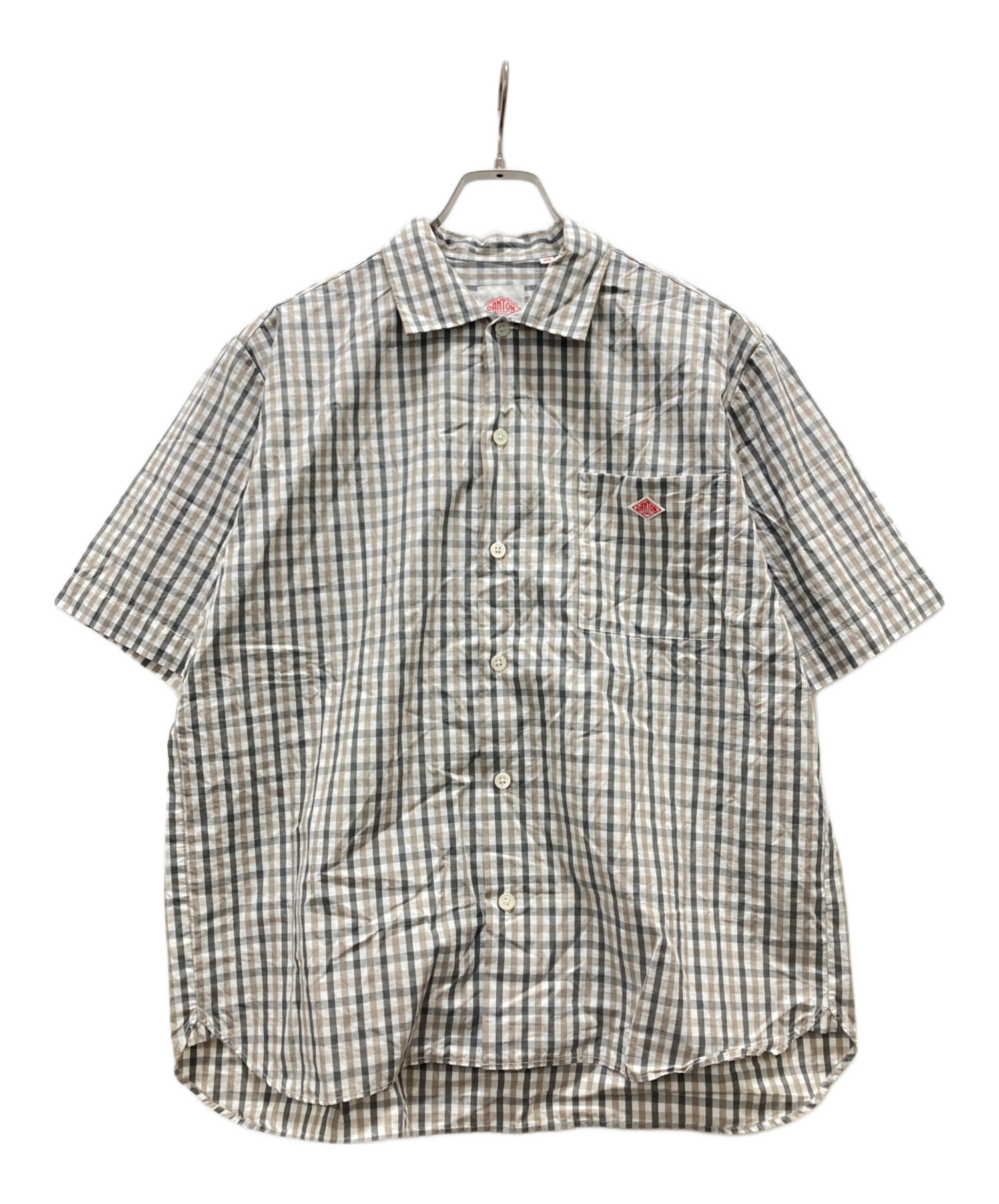 DANTONチェックシャツ 中古・古着通販】DANTON (ダントン) チェックシャツ グレー サイズ:38