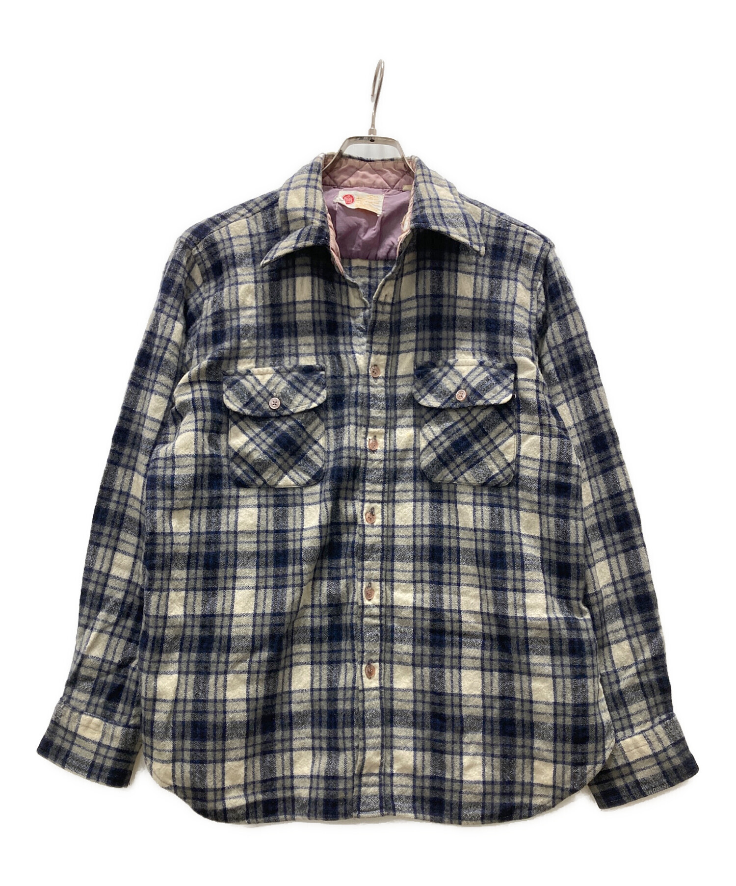 Sears KINGS ROAD 70s ネルシャツ 15-15 1/2 マチ付 Sears KINGS ROAD 70s ネルシャツ 15-15 1/2 マチ付 メンズ