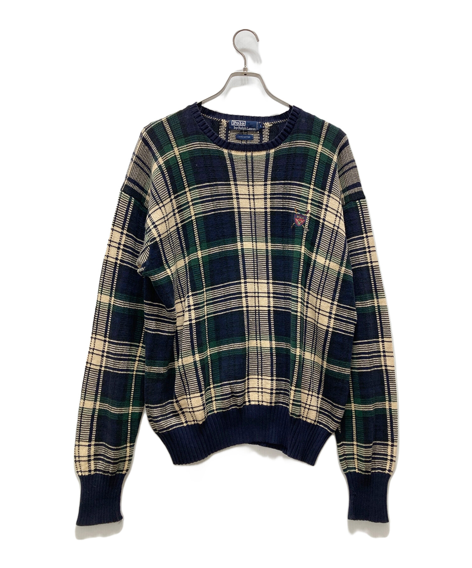 ラルフローレン カシミア ニット チェック柄 中古・古着通販】POLO RALPH LAUREN (ポロ・ラルフローレン) チェック