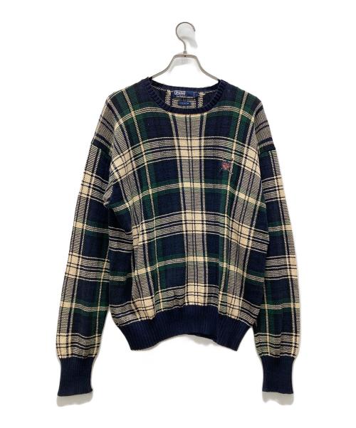 ラルフローレン カシミア ニット チェック柄 中古・古着通販】POLO RALPH LAUREN (ポロ・ラルフローレン) チェック