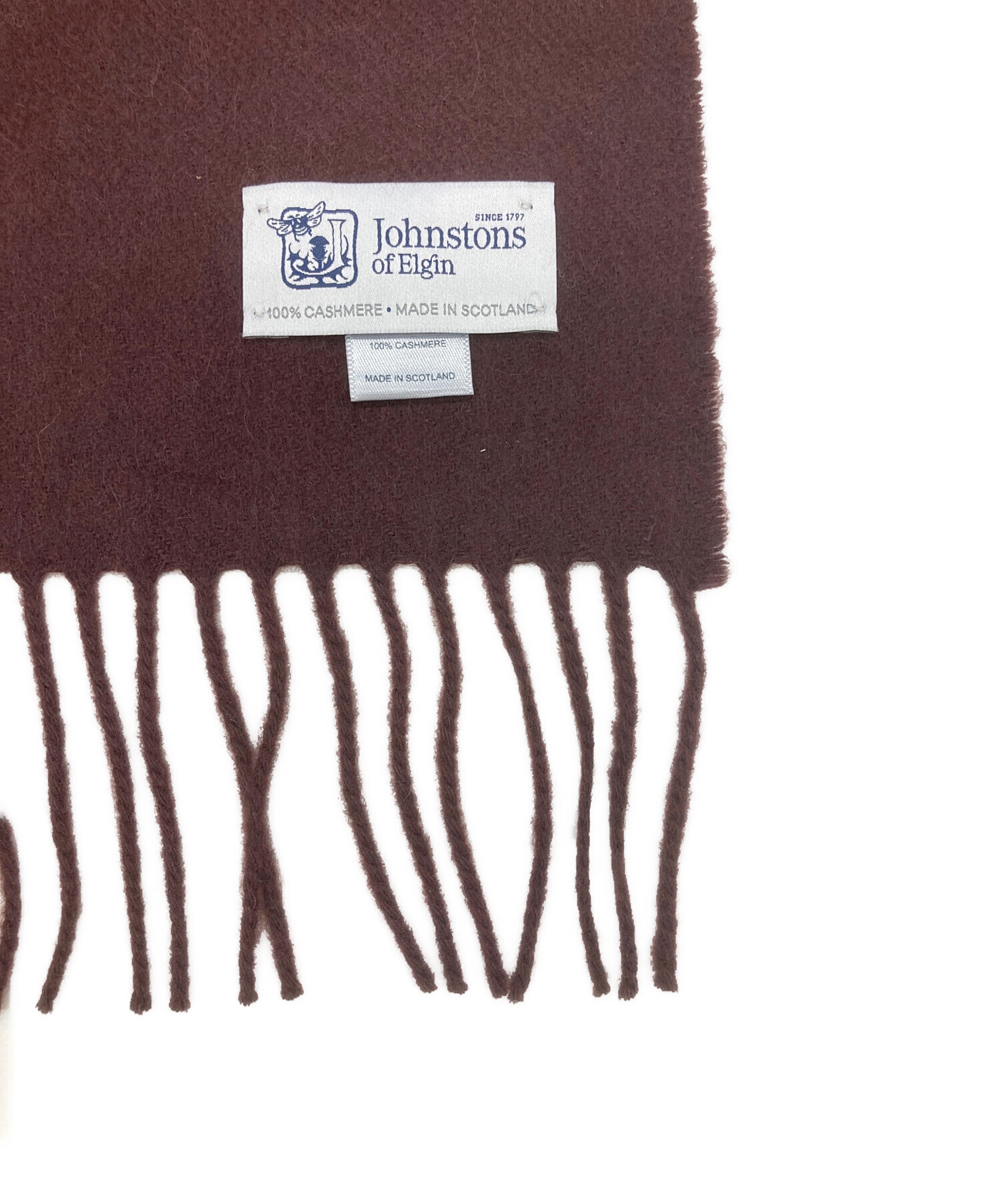 Johnstons of Elgin カシミヤマフラー ブラウン 中古・古着通販】JOHNSTONS OF ELGIN (ジョンストンズオブエルガン