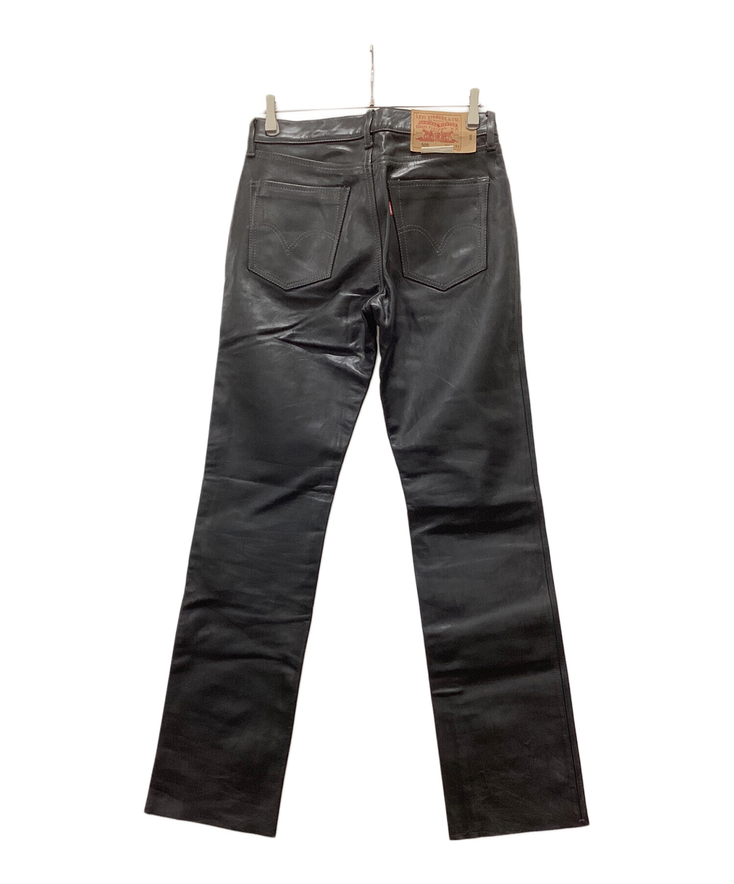 中古・古着通販】LEVI'S (リーバイス) 505 レザーパンツ ブラック