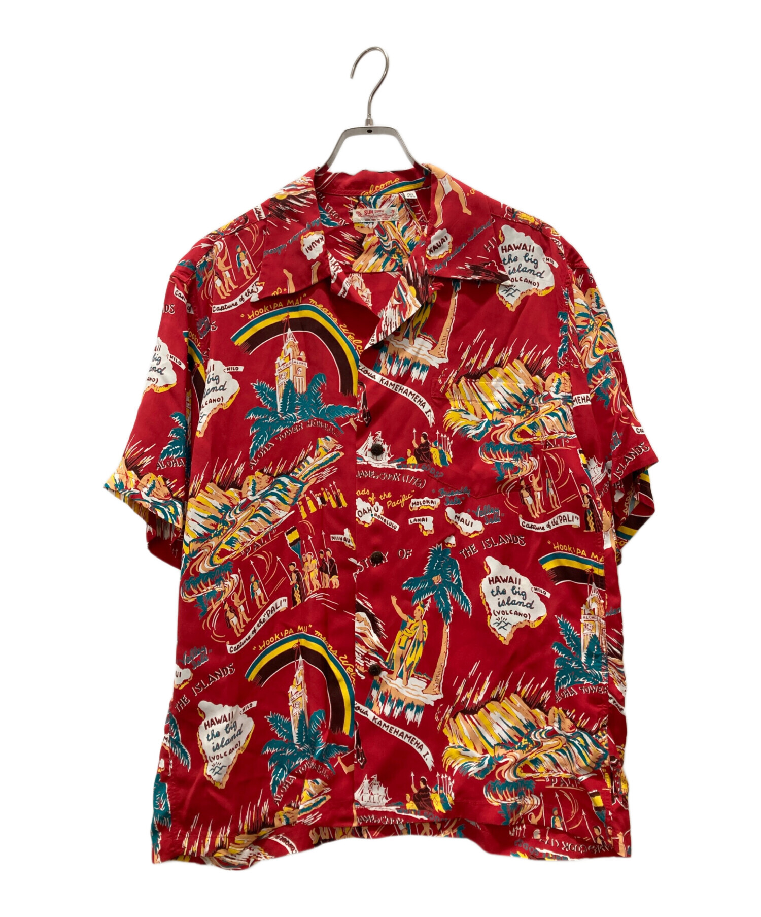 中古・古着通販】Sun Surf (サンサーフ) アロハシャツ レッド サイズ:L