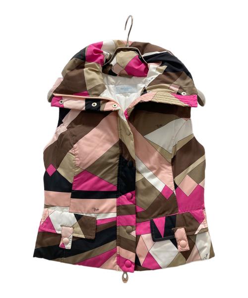 エミリオプッチダウンベスト 中古・古着通販】Emilio Pucci (エミリオ プッチ) 幾何学柄ダウン
