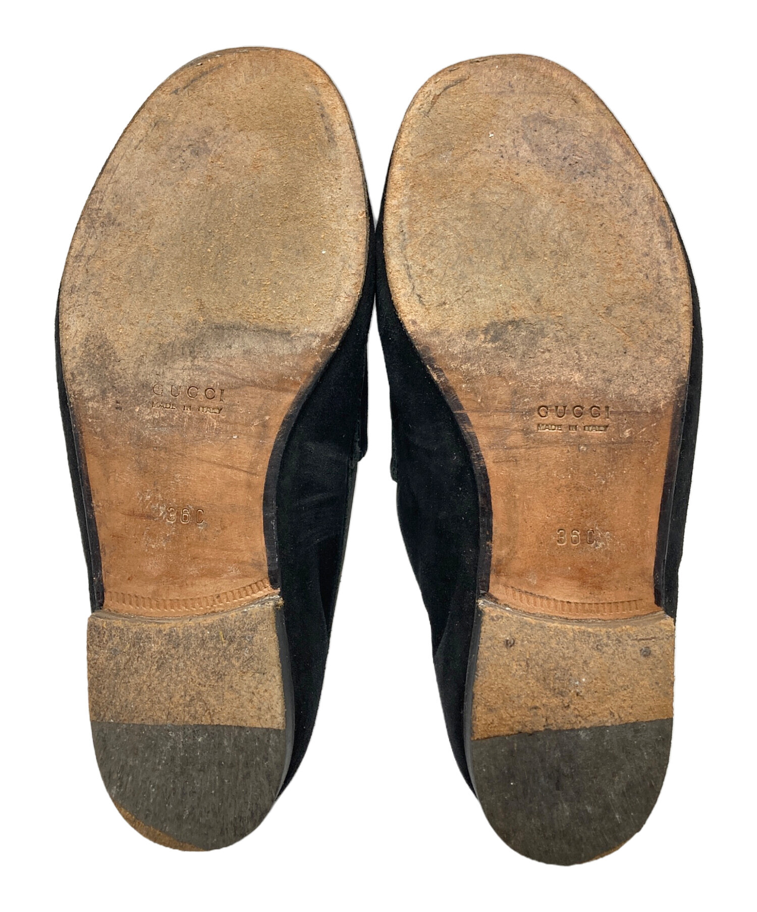 中古・古着通販】GUCCI (グッチ) スウェードホースビットローファー