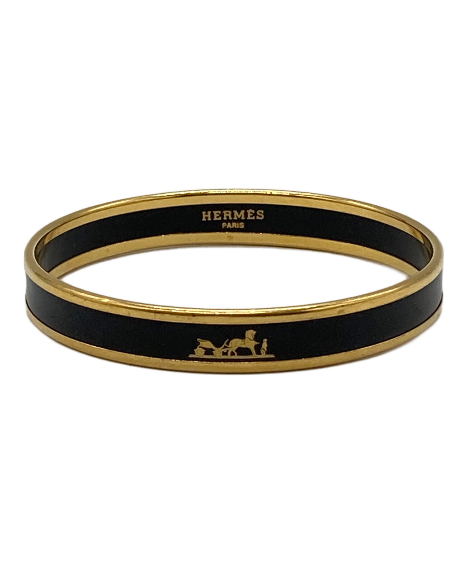中古・古着通販】HERMES (エルメス) エマイユPM ブラック×ゴールド 
