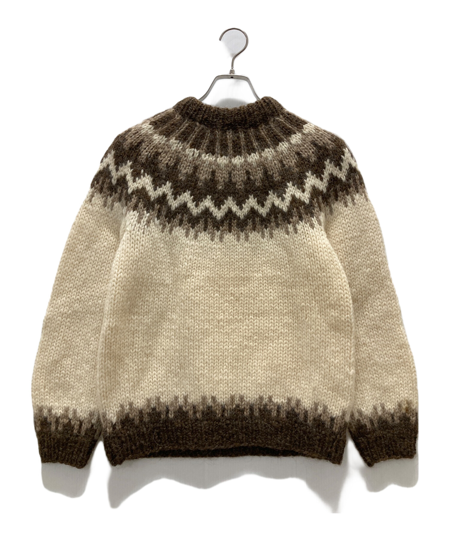 【美品】Hilda Ltd ノルディックセーター クルーネック ウール ニット 中古・古着通販】hilda ltd (hilda ltd) ノルディックニット ベージュ