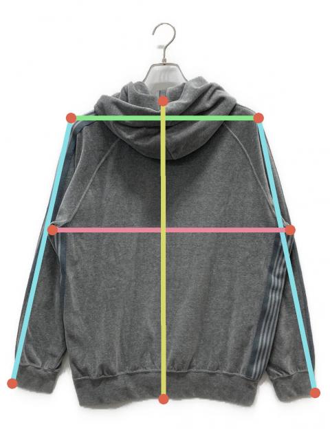 Needles グレー フード付き パーカー M ベロア 中古・古着通販】Needles (ニードルズ) ベロアプルオーバーパーカー