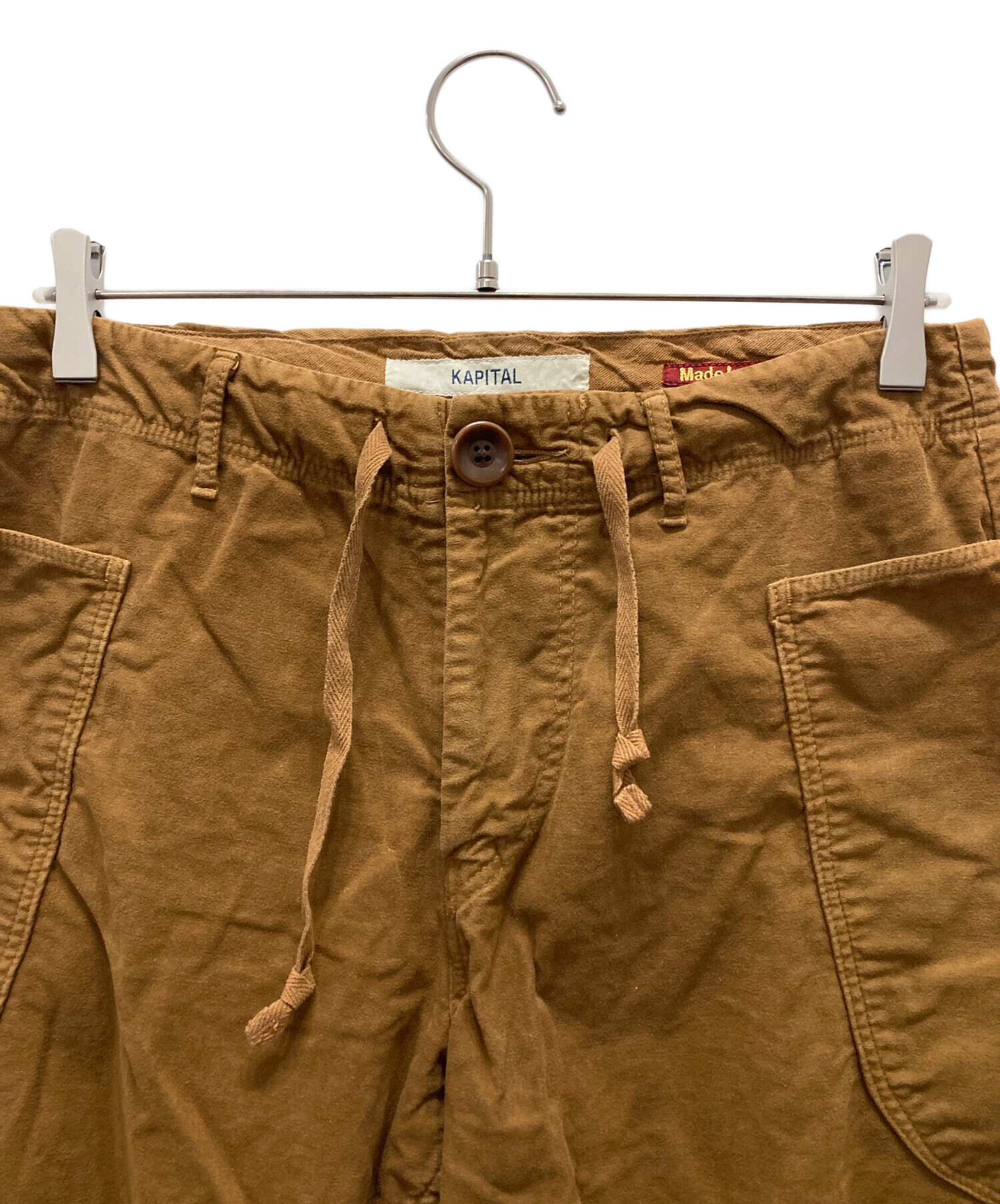 中古・古着通販】KAPITAL (キャピタル) リネン混ワークパンツ ブラウン