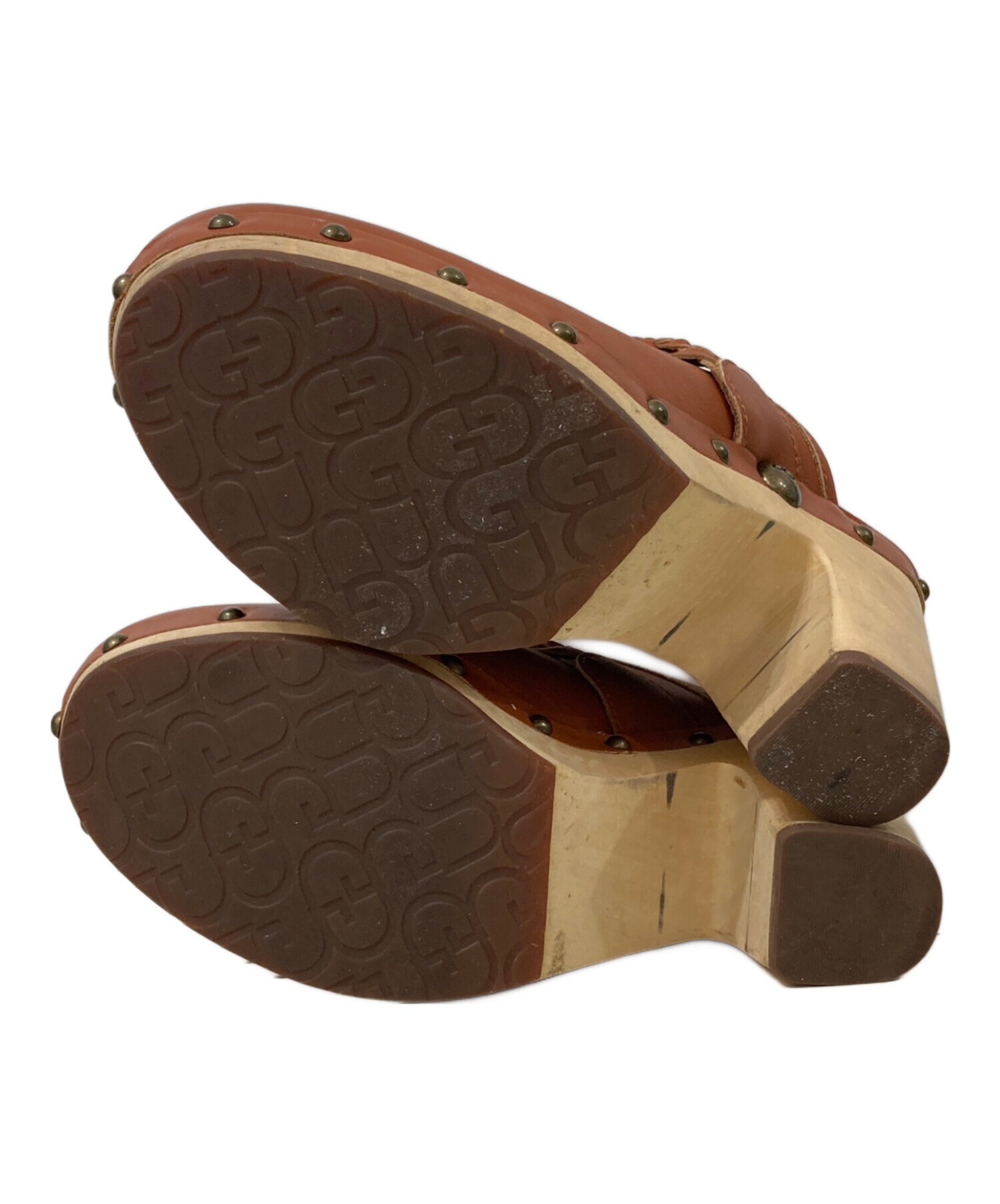 中古・古着通販】UGG (アグ) レザーサボサンダル ブラウン サイズ:24