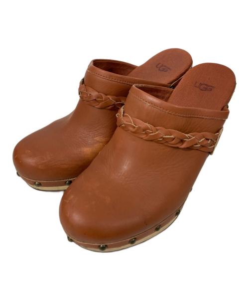 未使用UGG ブラウン サボサンダル 25cm 中古・古着通販】UGG (アグ) レザーサボサンダル ブラウン サイズ:24