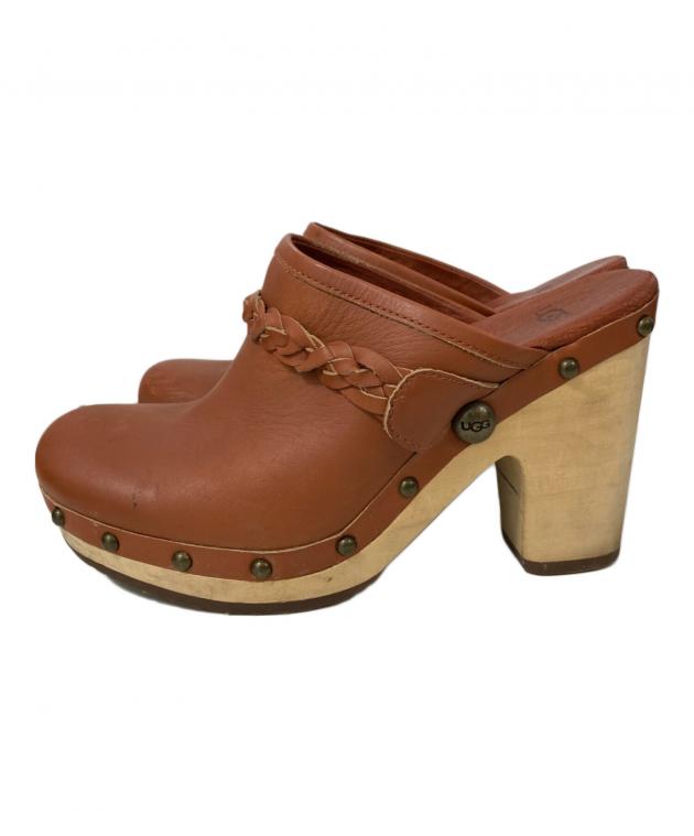 中古・古着通販】UGG (アグ) レザーサボサンダル ブラウン サイズ:24
