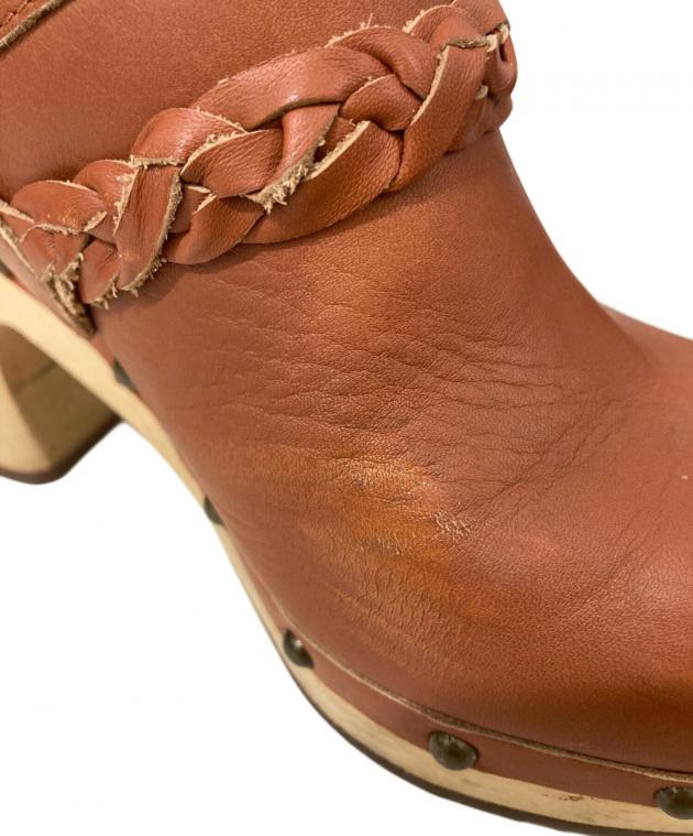 中古・古着通販】UGG (アグ) レザーサボサンダル ブラウン サイズ:24