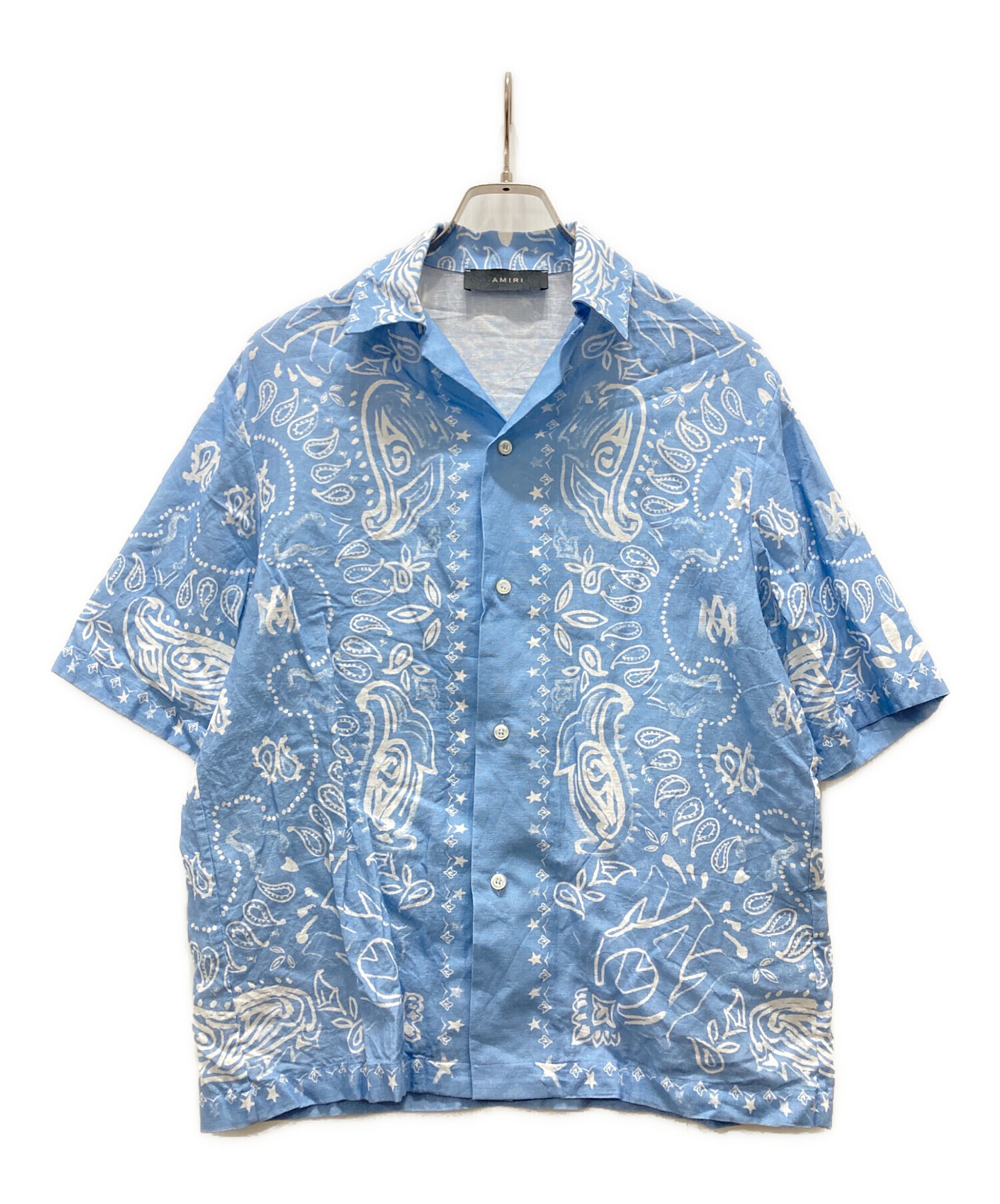 AMERI アメリ カジュアルシャツ M 青 【古着】【中古】【送料無料】 中古・古着通販】AMIRI (アミリ) Plaid Shirt スカイブルー サイズ:S