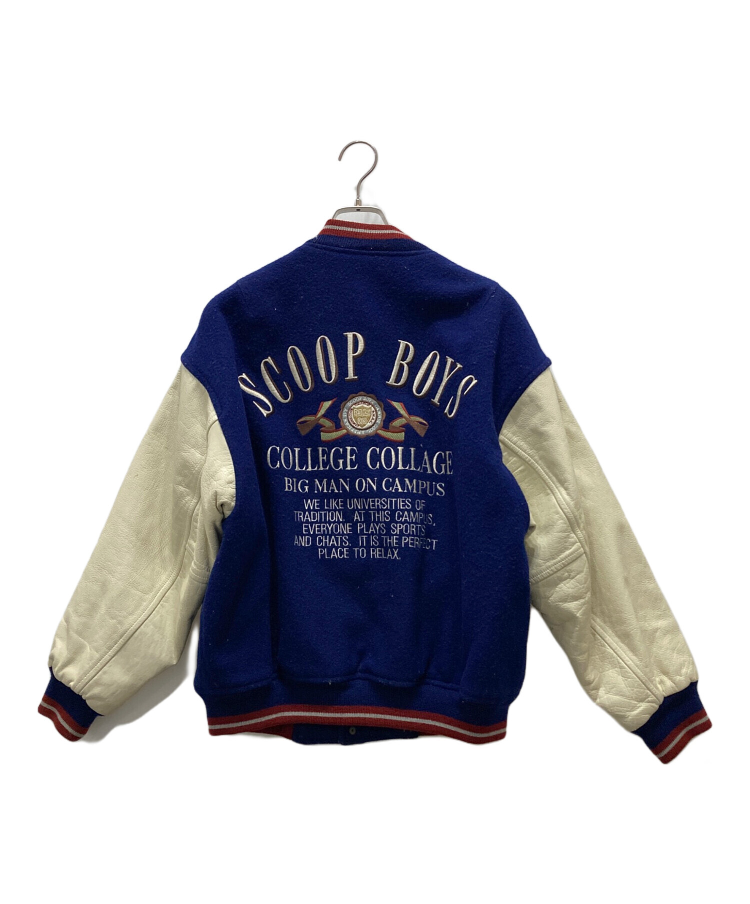 90s SCOOP スタジャン 中古・古着通販】SCOOP BOYS (スクープボーイズ) レザー袖スタジャン
