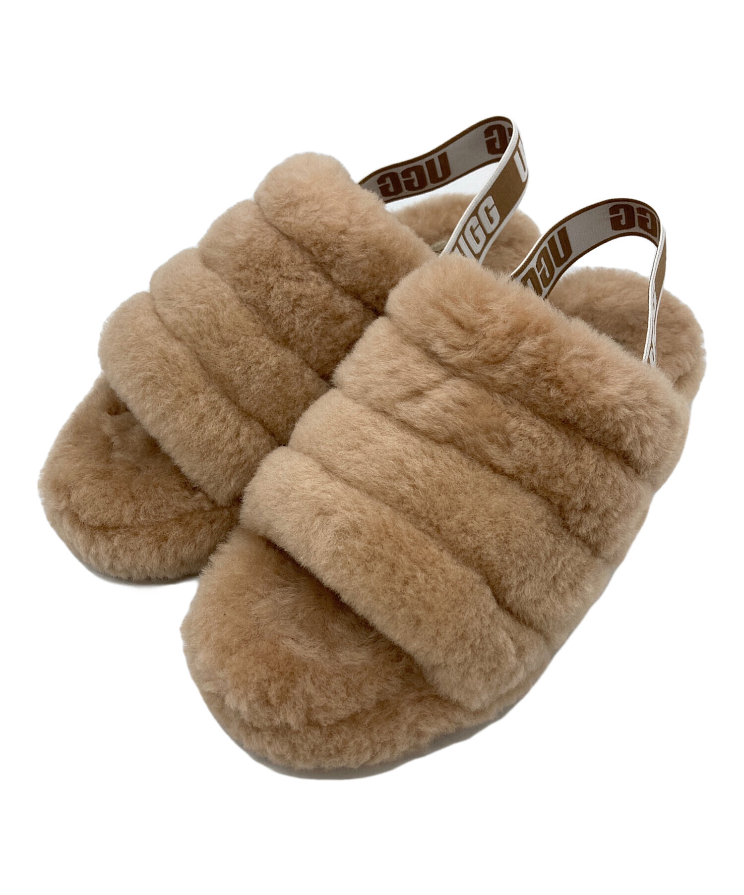 【中古品】 UGG アグ FLUFF YEAH SLIDE サンダル チャコール サイズ：26㎝ 1095119 【180-210404-sm-6-ICH】 UGG アグ Fluff KIDS 大人にも◎厚底サンダル サイズ:23