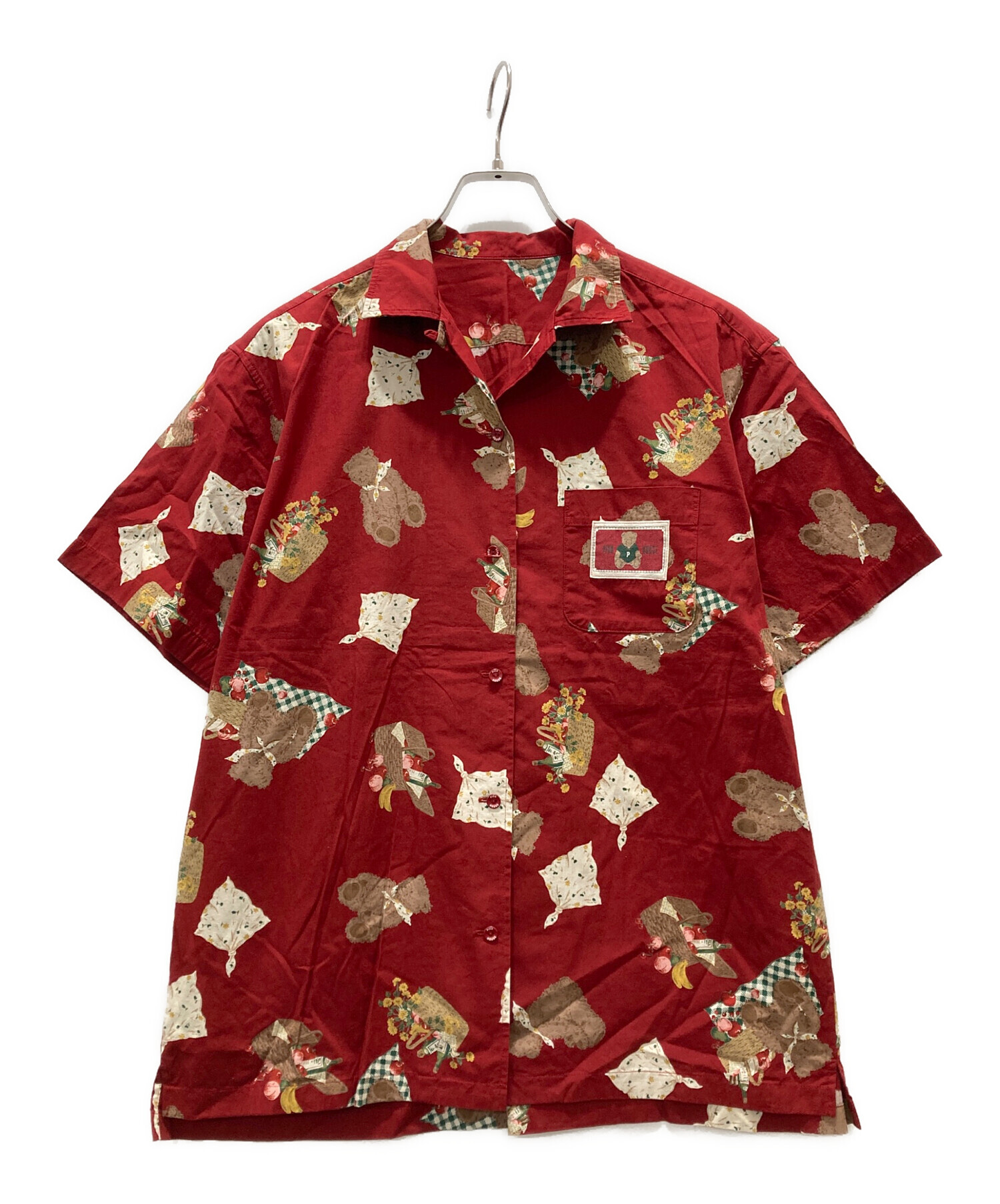 中古・古着通販】PINK HOUSE (ピンクハウス) ベア柄半袖シャツ レッド