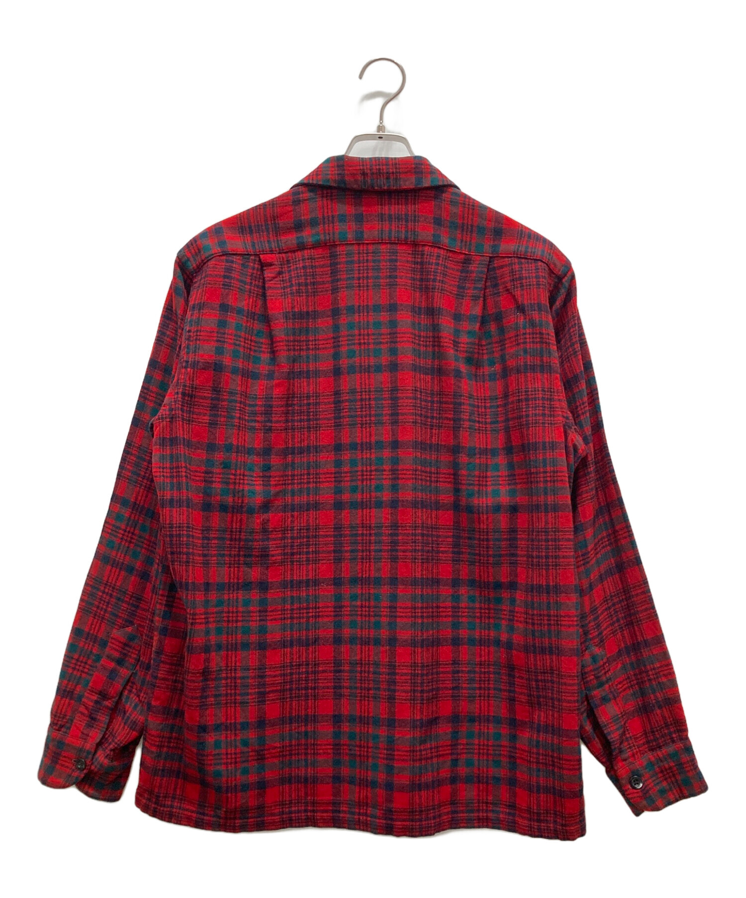 【美品】50s ペンドルトン ボードシャツ ブラック 身幅59cm M 開襟 中古・古着通販】PENDLETON (ペンドルトン) 50sボードシャツ レッド