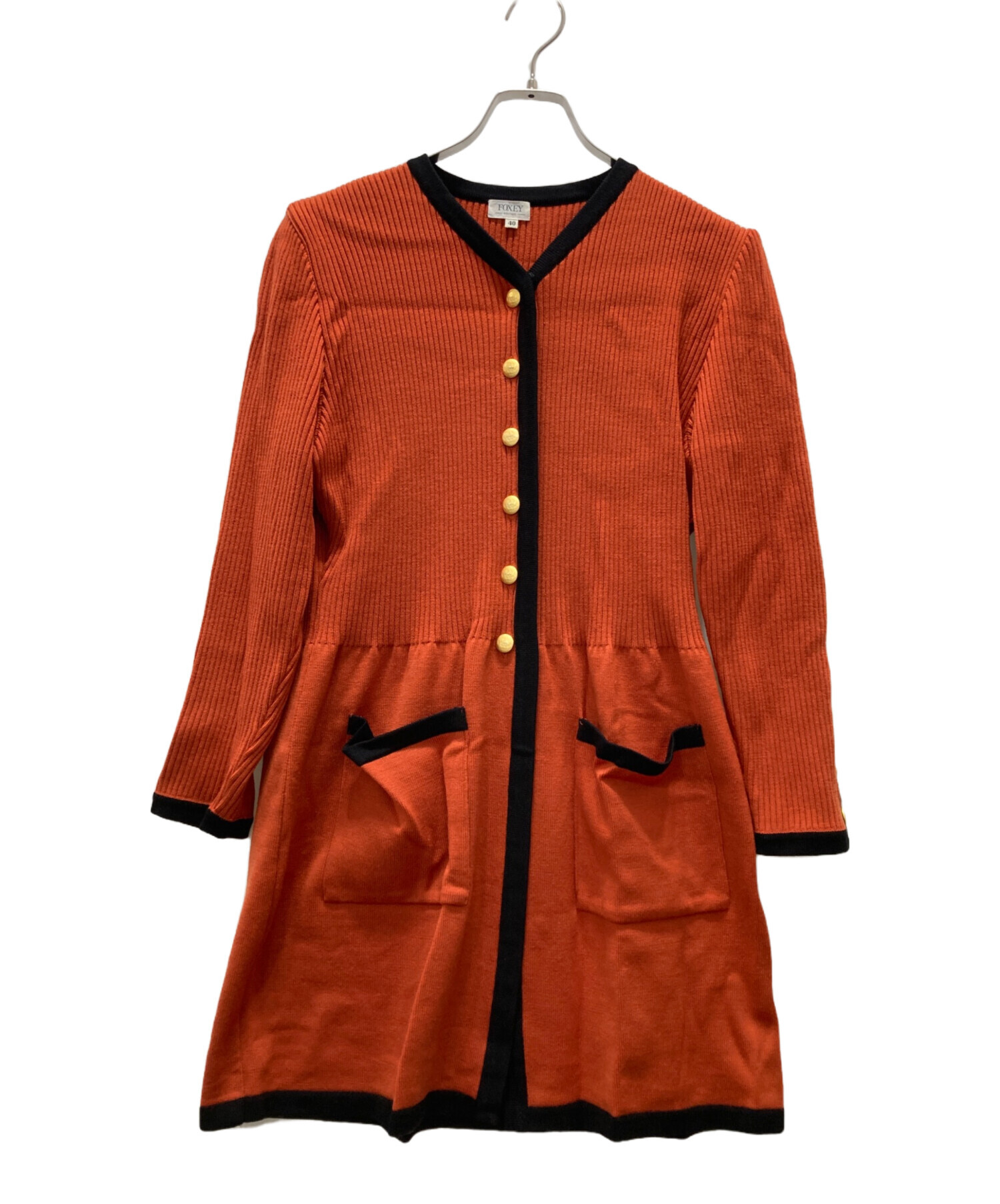 中古・古着通販】FOXEY (フォクシー) ロングカーディガン オレンジ