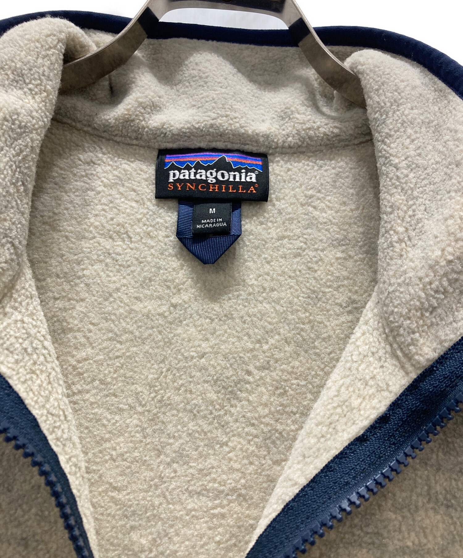 Patagonia フリースジャケット アイボリー・ネイビー 中古・古着通販 