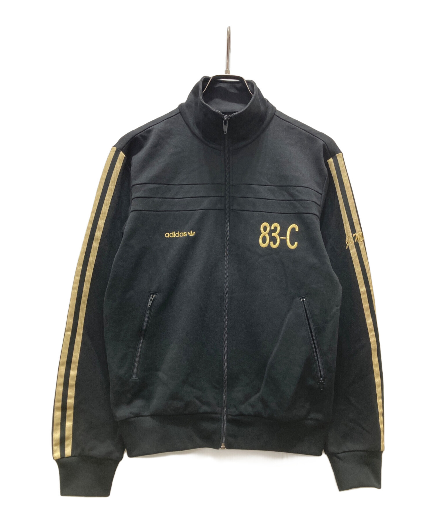 ⭐︎ラインレザー⭐︎ アディダス　トラックジャケット　ゴールド 刺繍ロゴ 00s 中古・古着通販】adidas (アディダス) ロゴ刺繍トラックジャケット