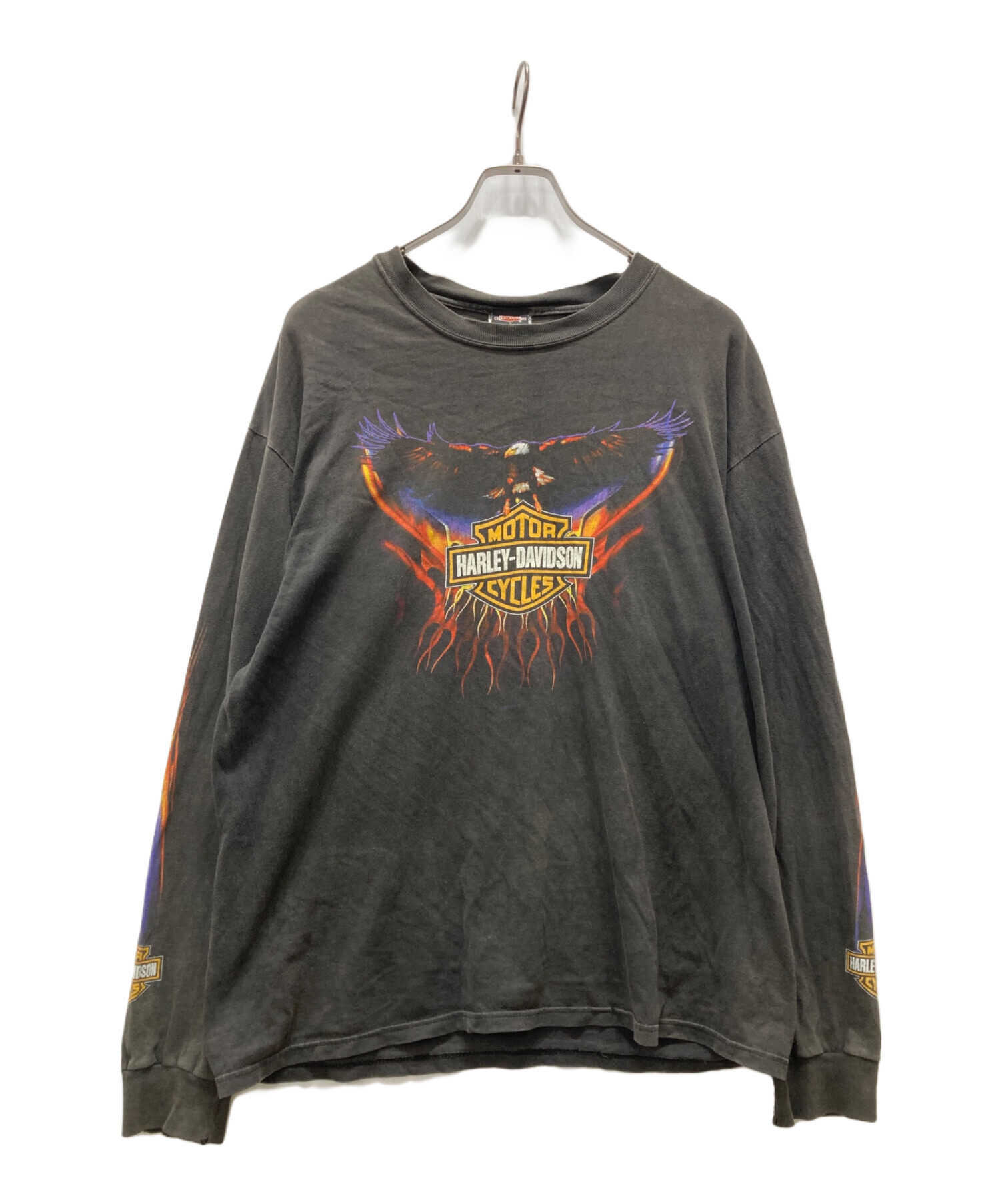 古着 Harley-Davidson ロングスリーブ Tシャツ グレー ロンT Harley