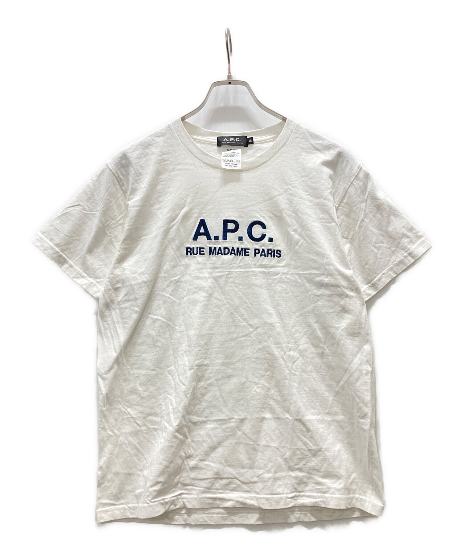 中古・古着通販】A.P.C. (アーペーセー) ロゴプリントTシャツ ホワイト