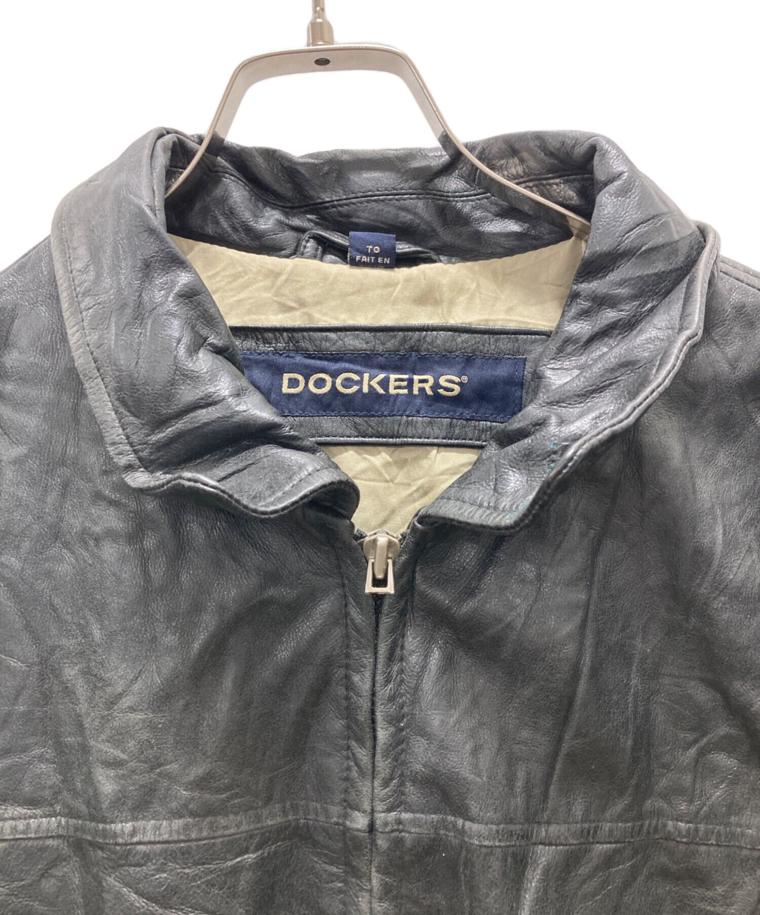 中古・古着通販】DOCKERS (ドッカーズ) レザーブルゾン ブラック