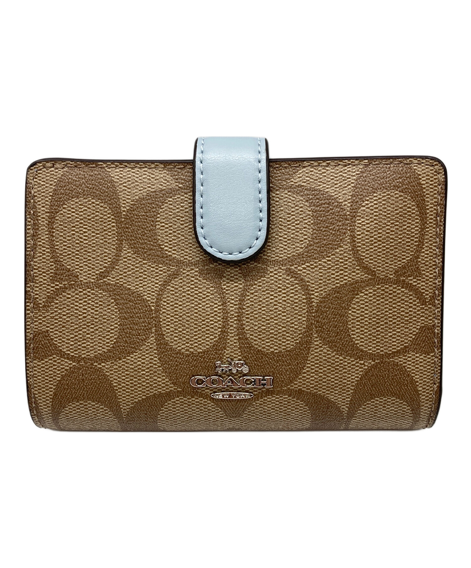 中古・古着通販】COACH (コーチ) 2つ折り財布 スカイブルー｜ブランド 