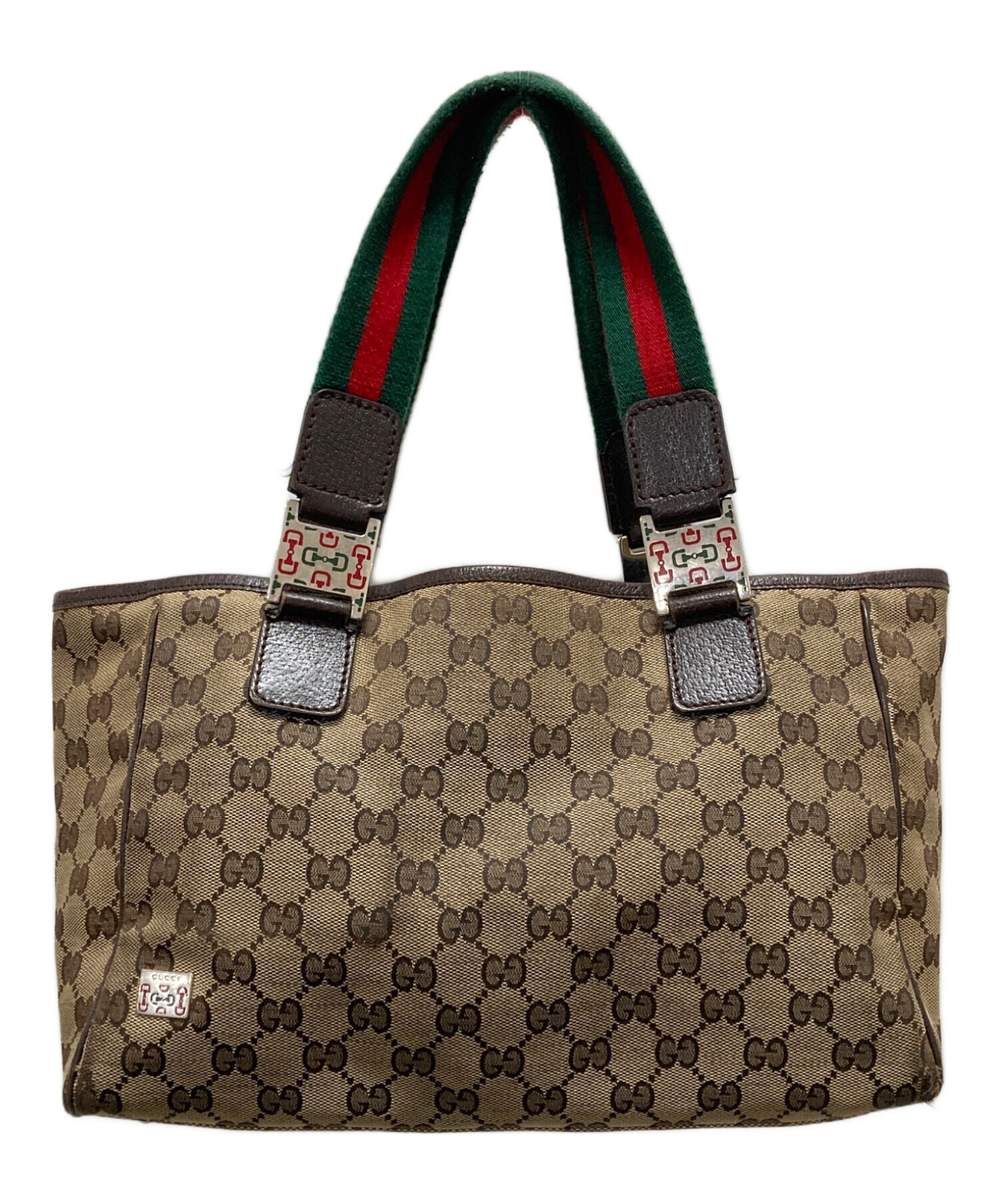 中古・古着通販】GUCCI (グッチ) GGキャンバストートバッグ ブラウン