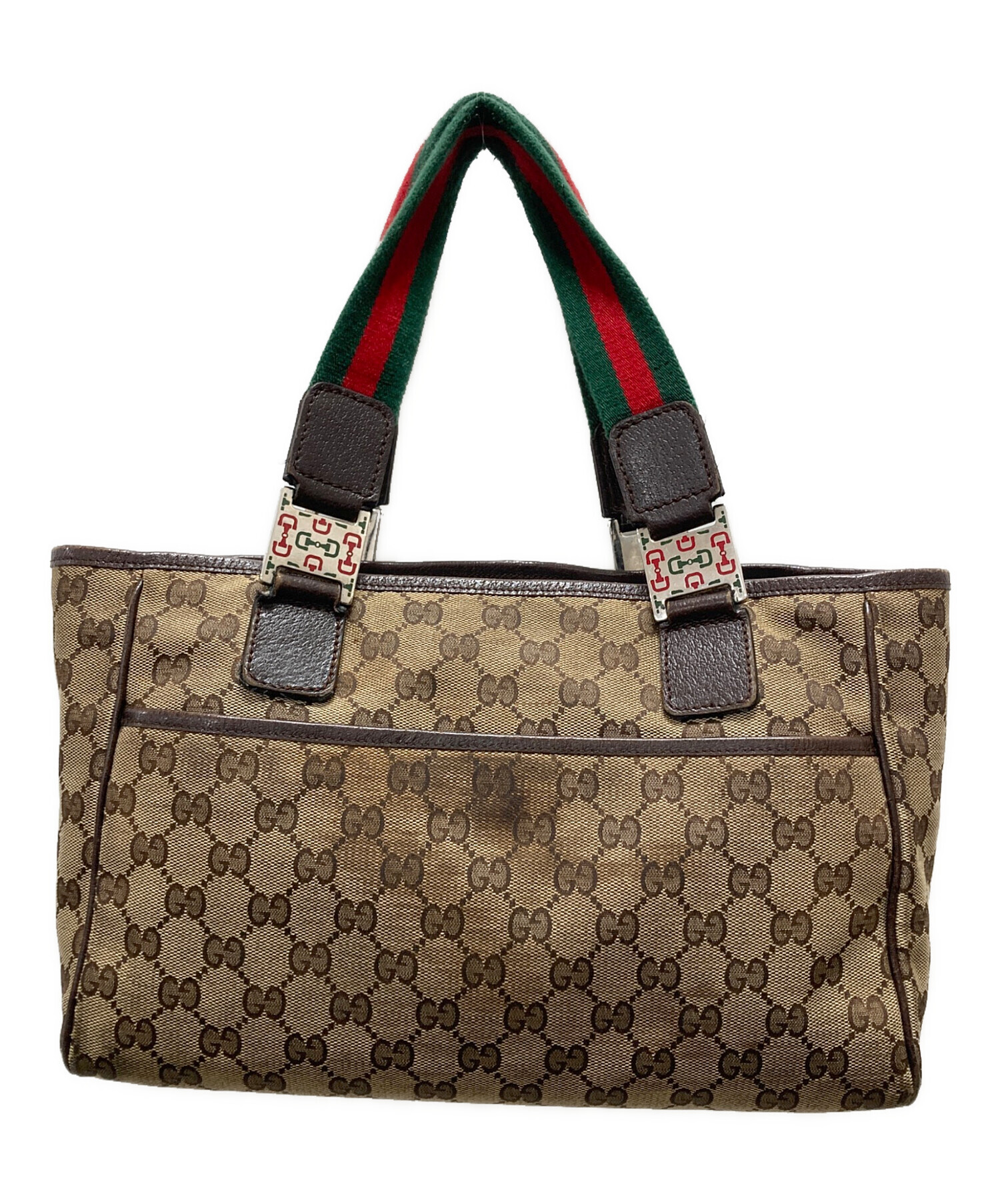 中古・古着通販】GUCCI (グッチ) GGキャンバストートバッグ ブラウン