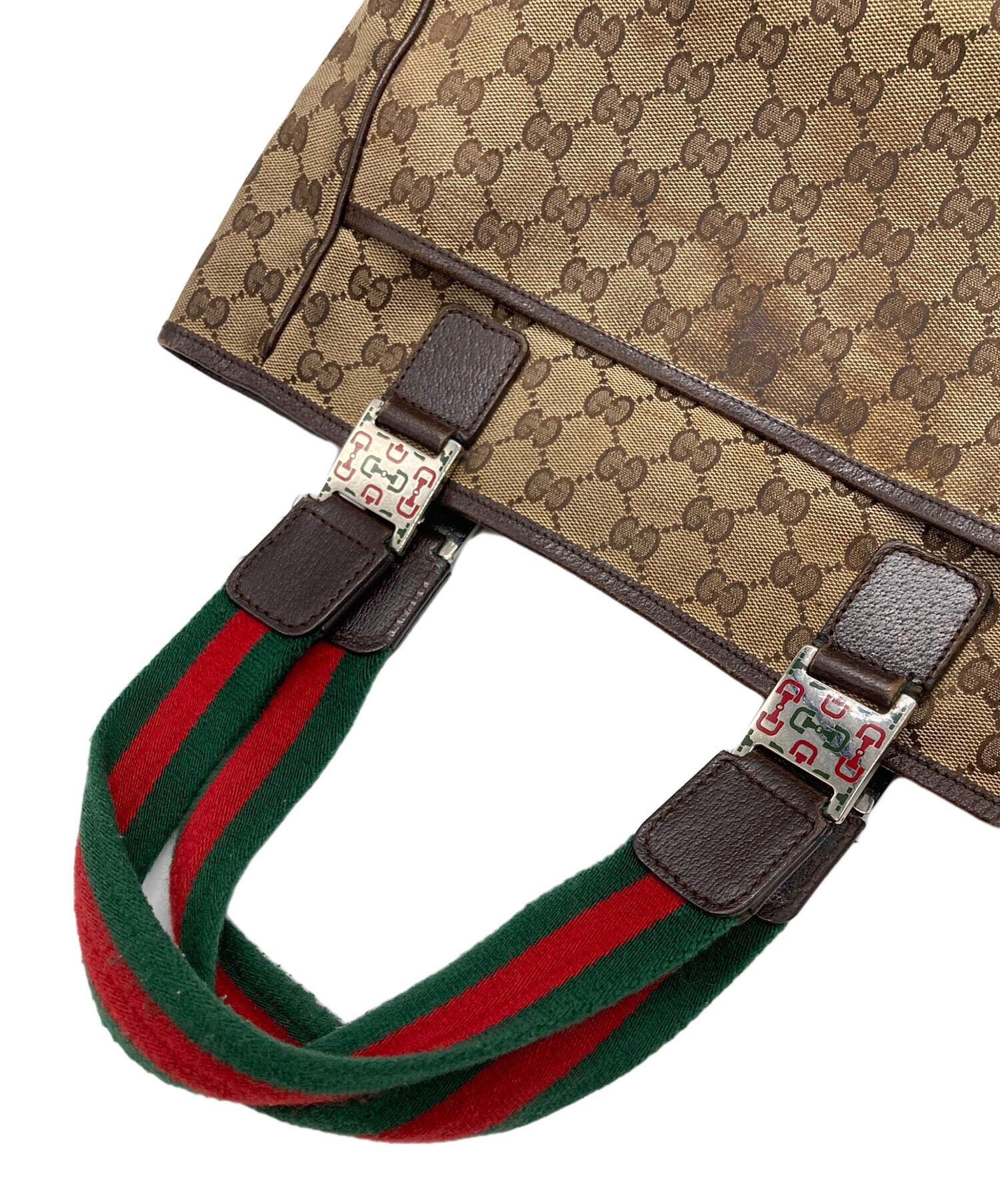 中古・古着通販】GUCCI (グッチ) GGキャンバストートバッグ ブラウン
