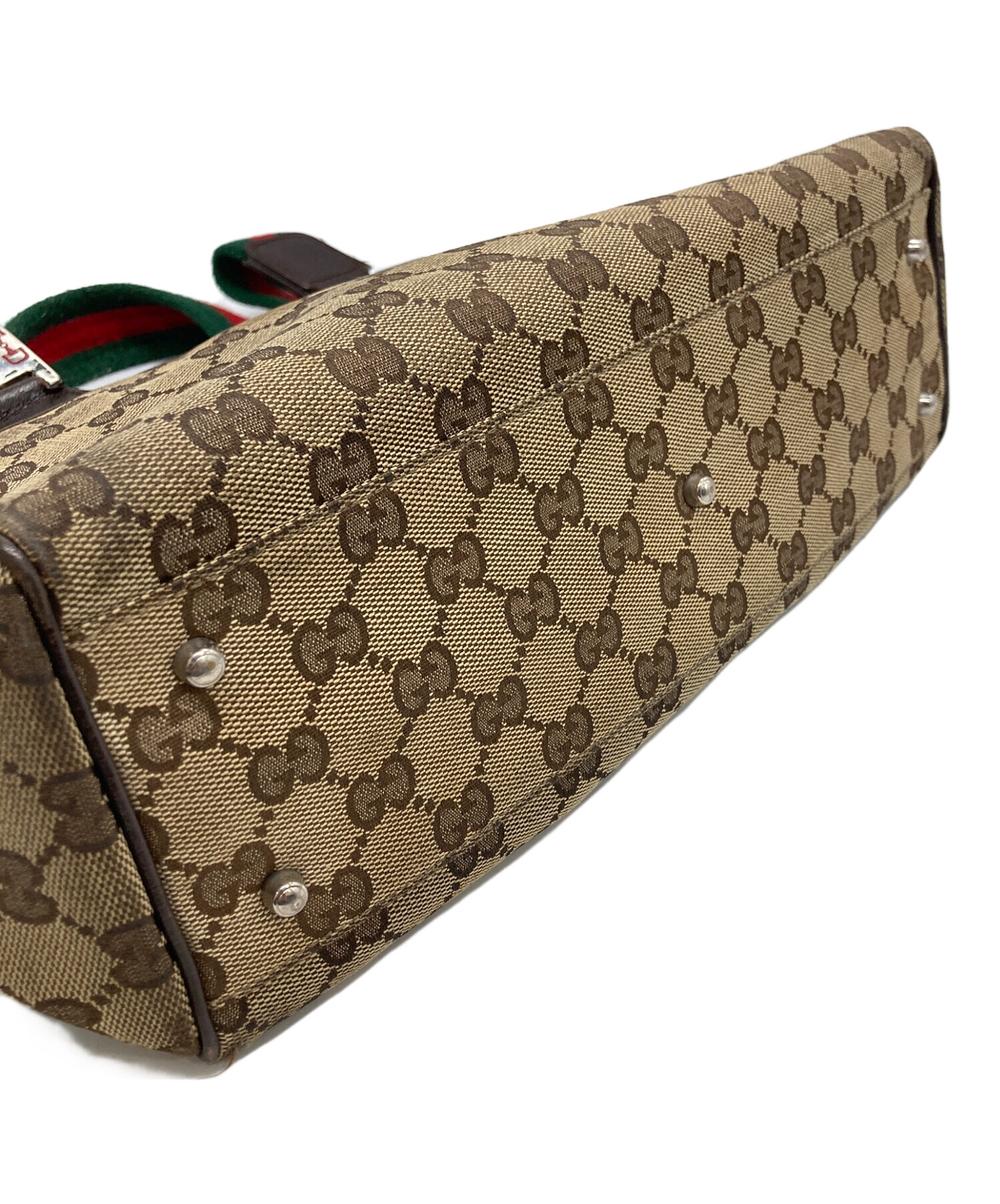 中古・古着通販】GUCCI (グッチ) GGキャンバストートバッグ ブラウン 中古・古着通販】GUCCI (グッチ) GGキャンバストートバッグ ブラウン