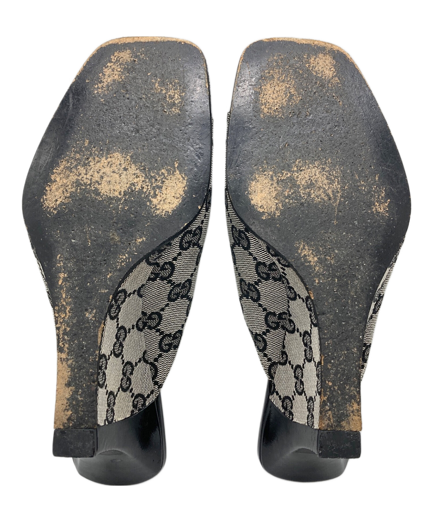 中古・古着通販】GUCCI (グッチ) GGキャンバスミュール ブラック