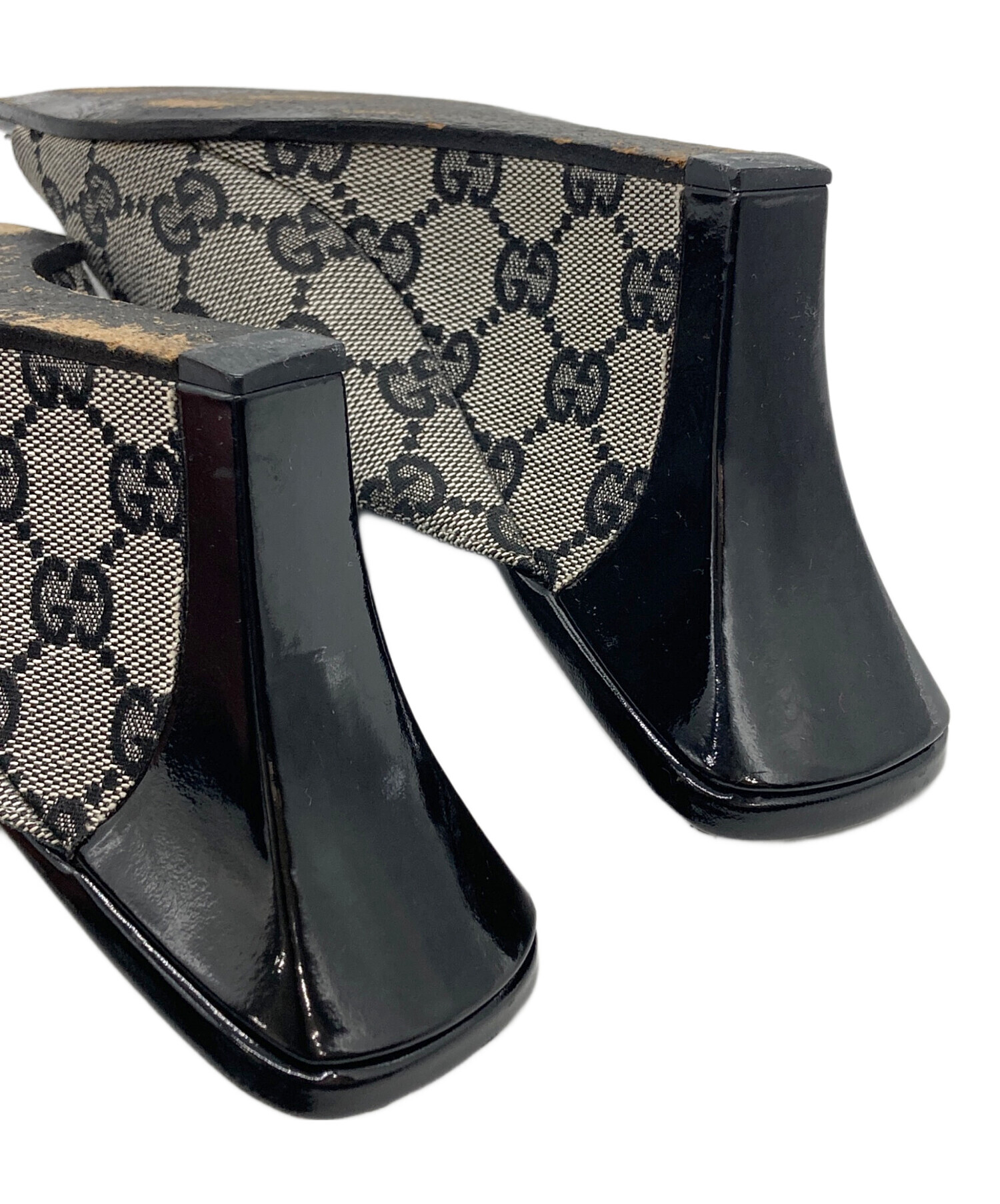 中古・古着通販】GUCCI (グッチ) GGキャンバスミュール ブラック