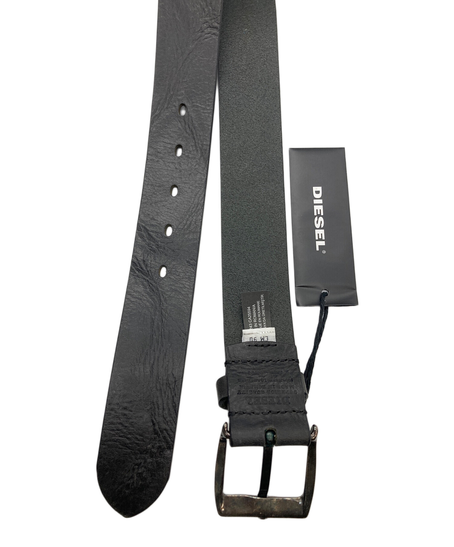 中古・古着通販】DIESEL (ディーゼル) レザーベルト ブラック 未使用品