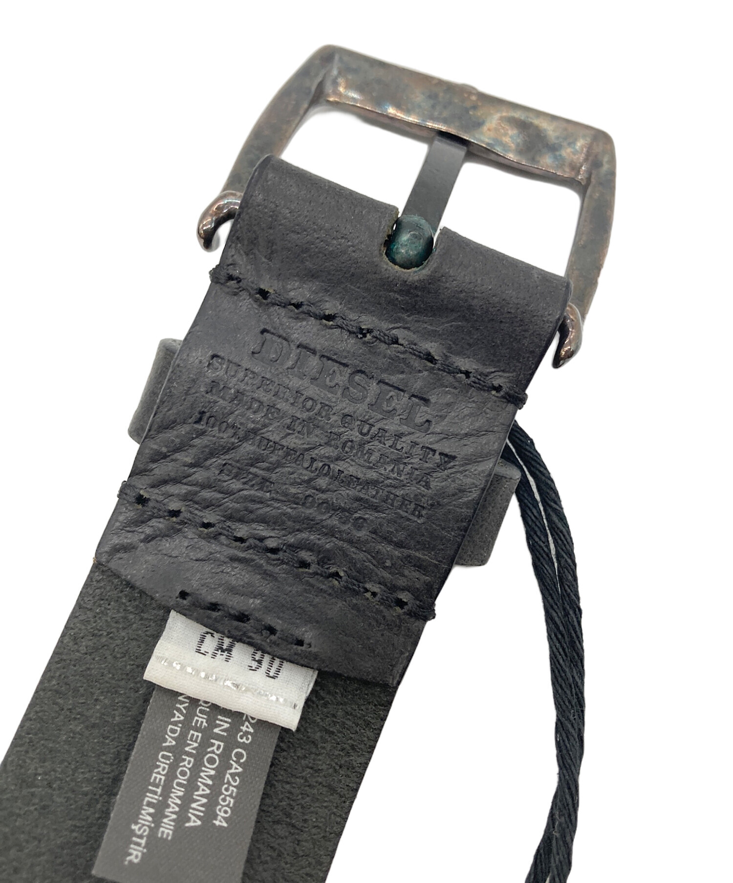 中古・古着通販】DIESEL (ディーゼル) レザーベルト ブラック 未使用品