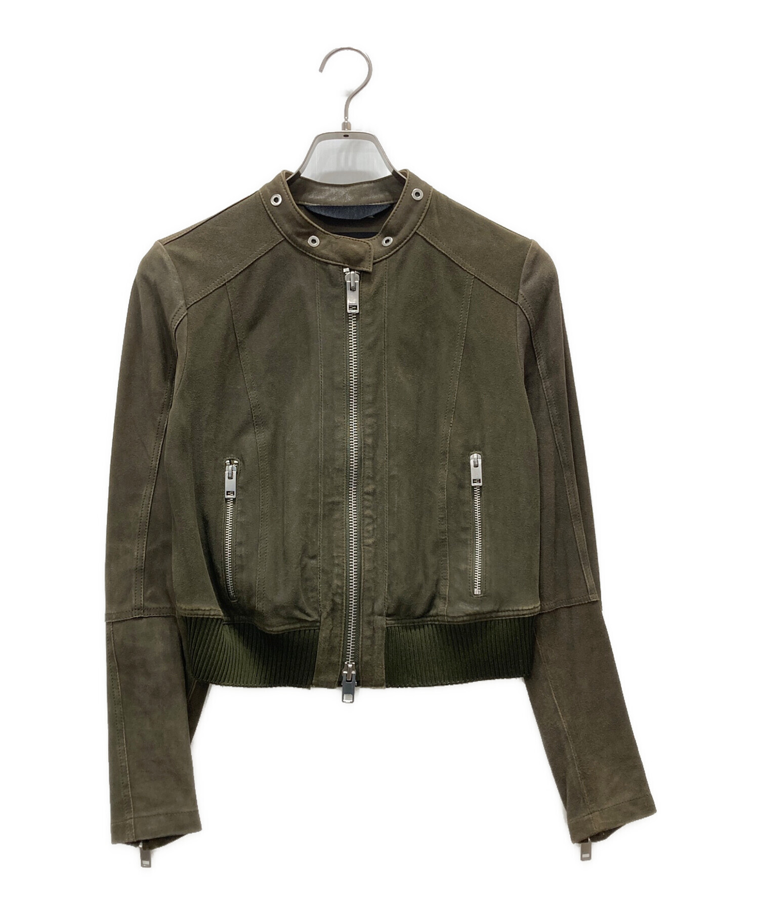 中古・古着通販】DIESEL (ディーゼル) ラムレザージャケット カーキ