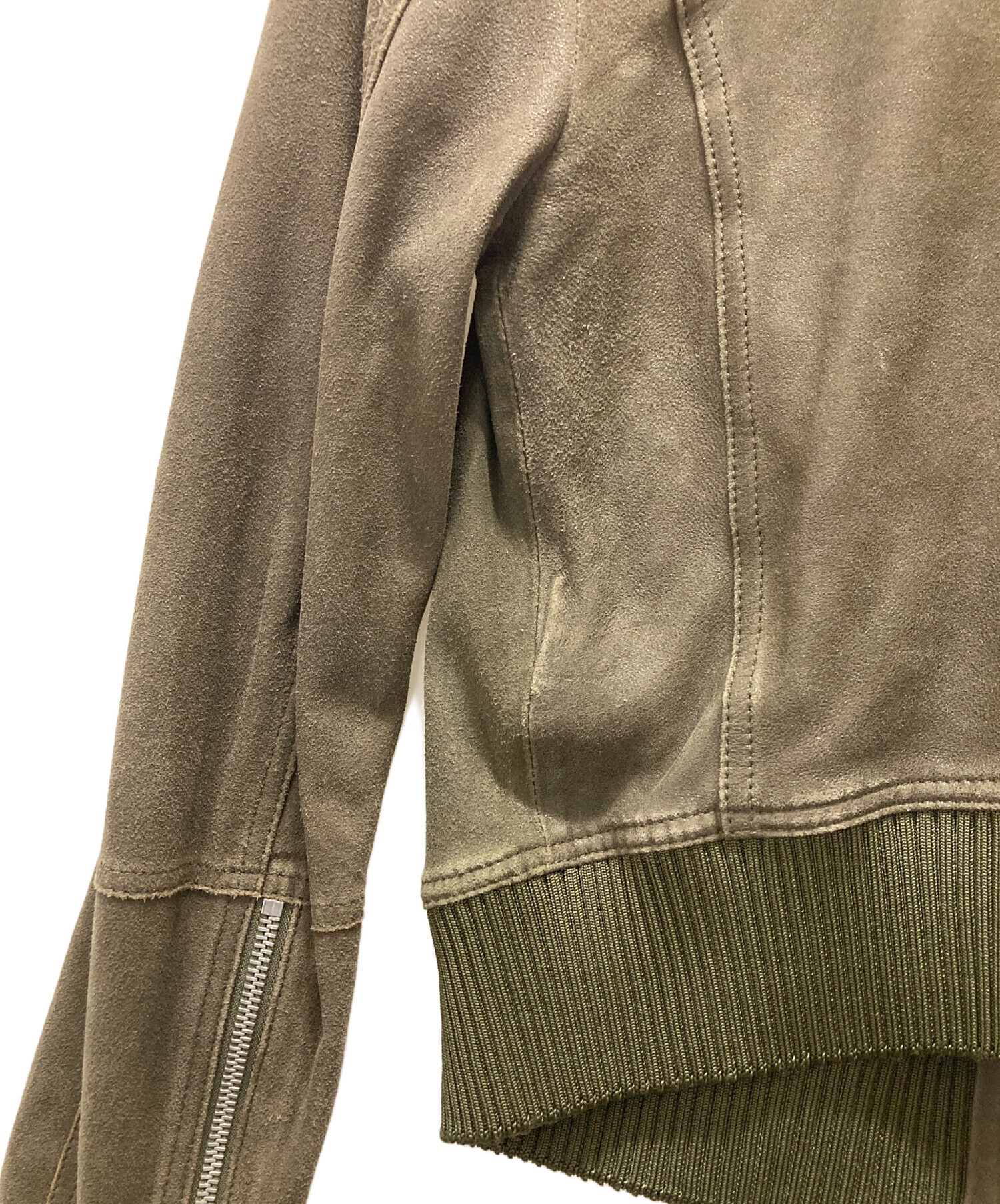 中古・古着通販】DIESEL (ディーゼル) ラムレザージャケット カーキ