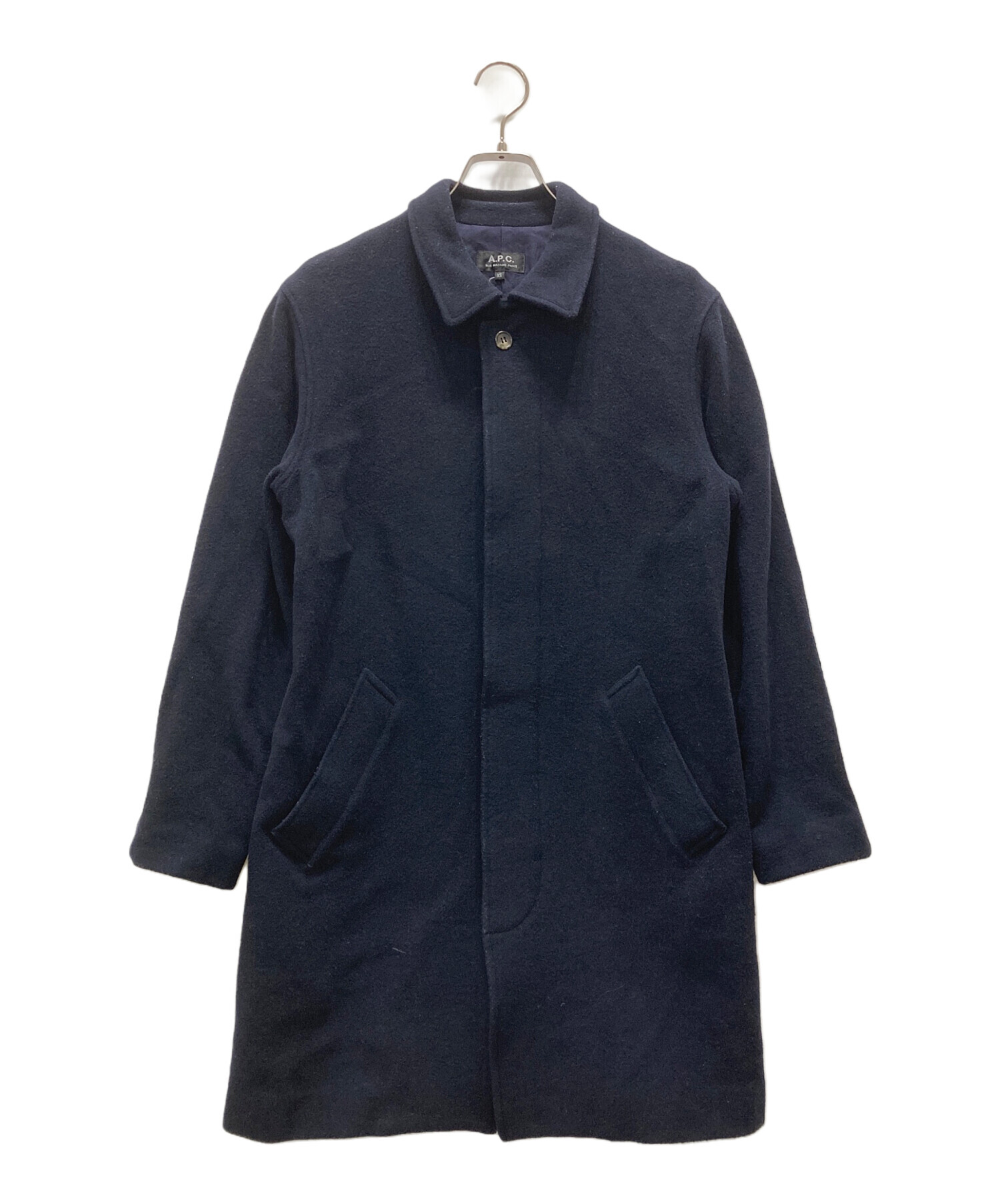 中古・古着通販】A.P.C. (アーペーセー) ステンカラーコート ネイビー