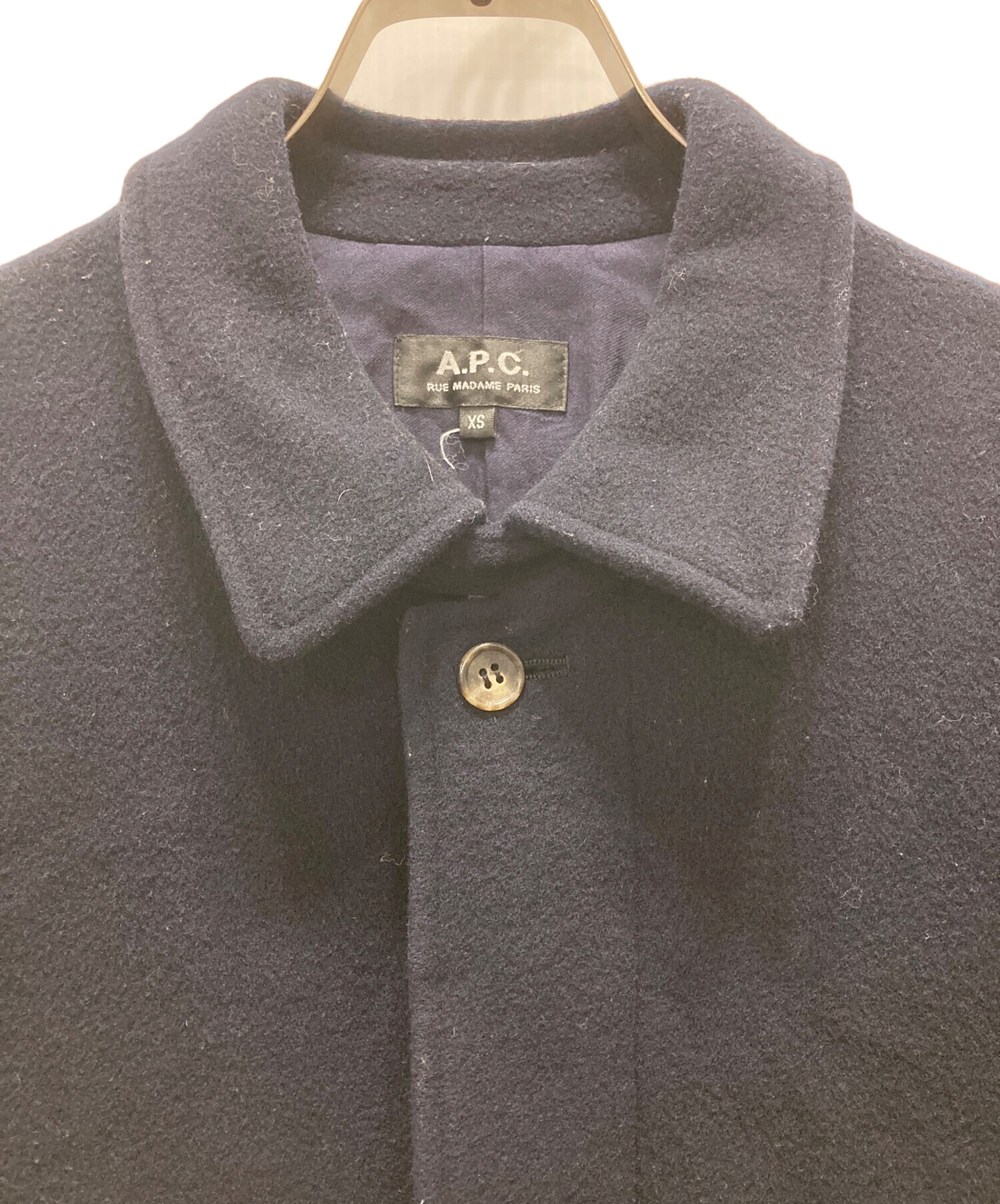中古・古着通販】A.P.C. (アーペーセー) ステンカラーコート ネイビー