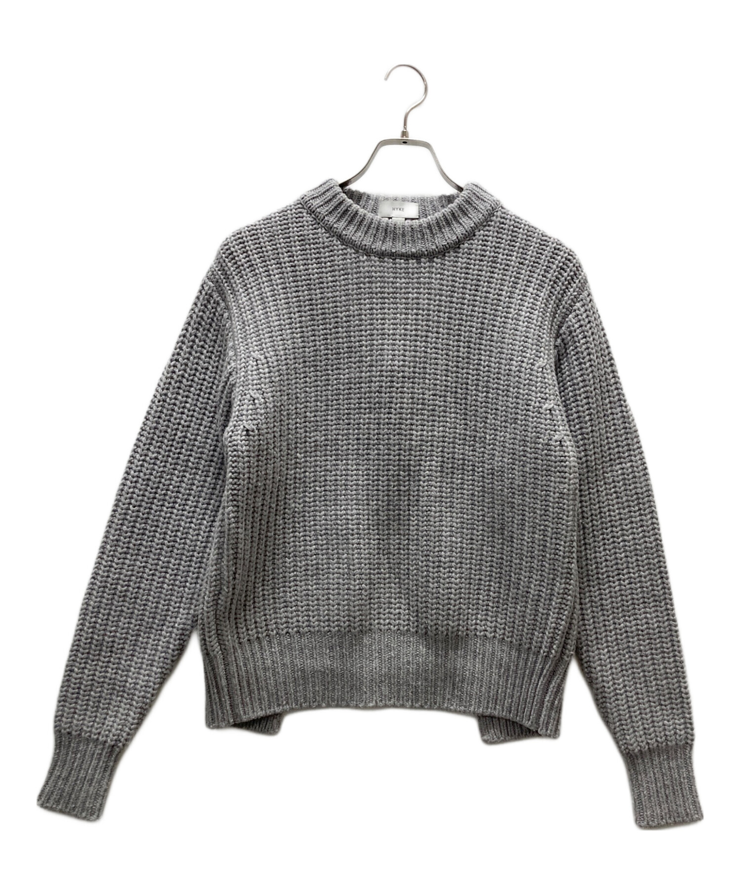 中古・古着通販】HYKE (ハイク) RIBBED SWEATER グレー サイズ:1 SMALL