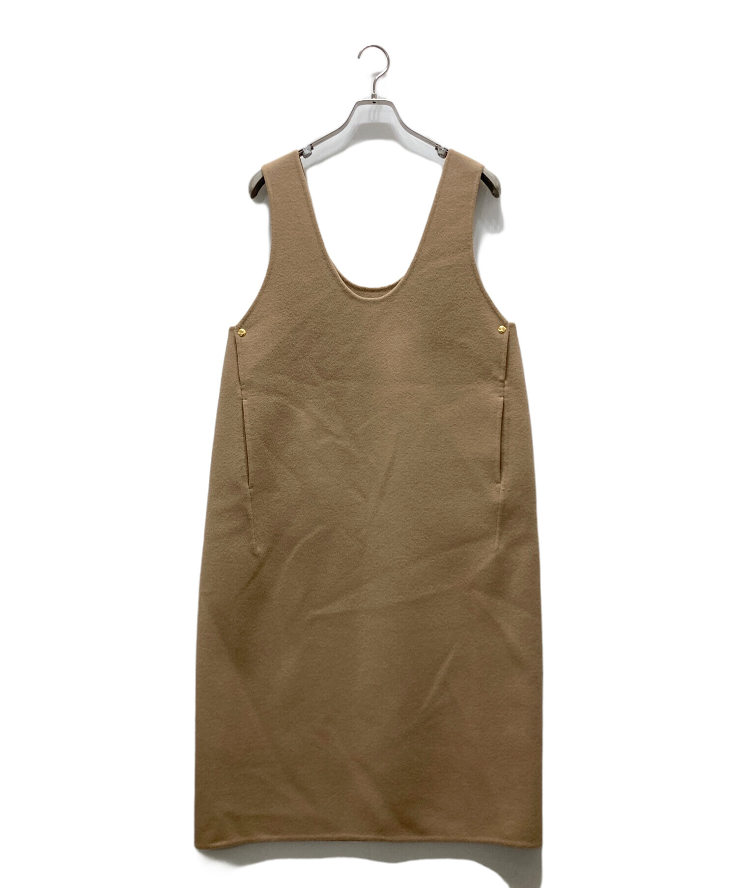 Drawer ベージュ ノースリーブ ワンピース 36 中古・古着通販】DRAWER (ドゥロワー) ウールケヌキ ノースリーブ