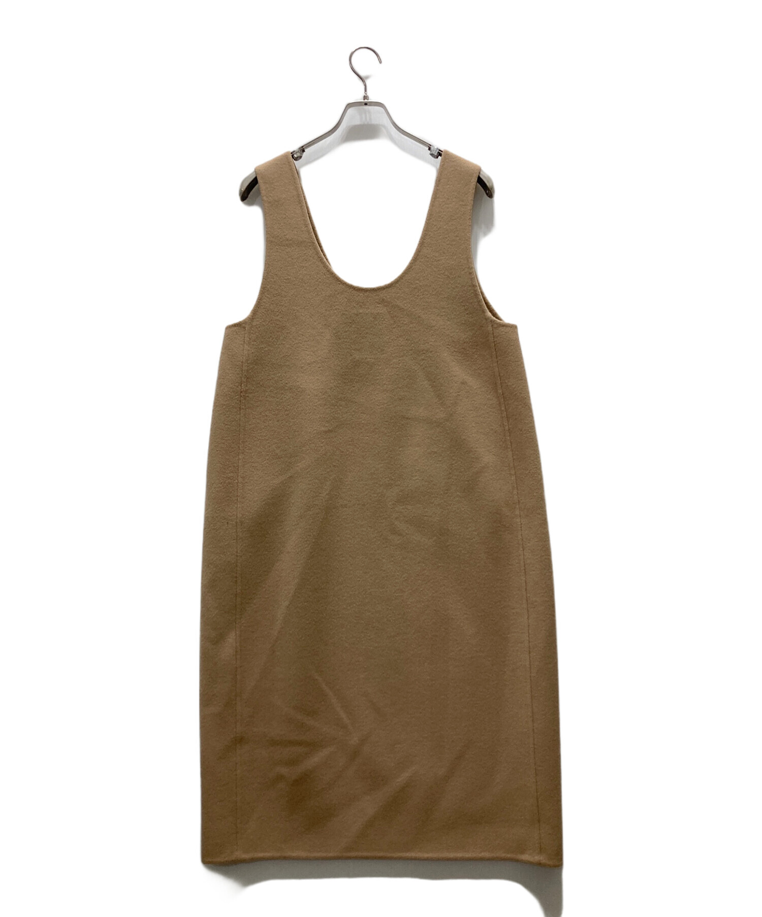 お値下げ＊ Drawer ウールケヌキワンピース　ベージュ 中古・古着通販】DRAWER (ドゥロワー) ウールケヌキ ノースリーブ