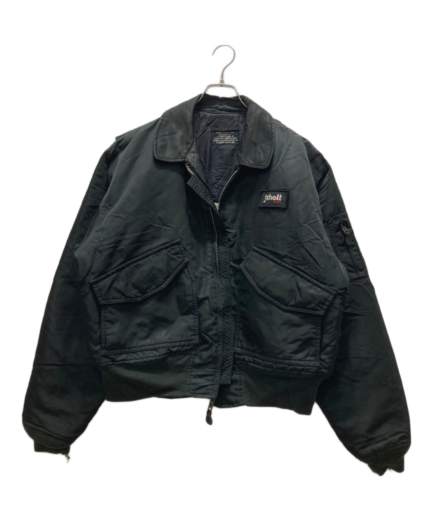 90s schott CWU-RＬサイズ　ブラック　フライトジャケット 中古・古着通販】Schott (ショット) CWU-R フライトジャケット