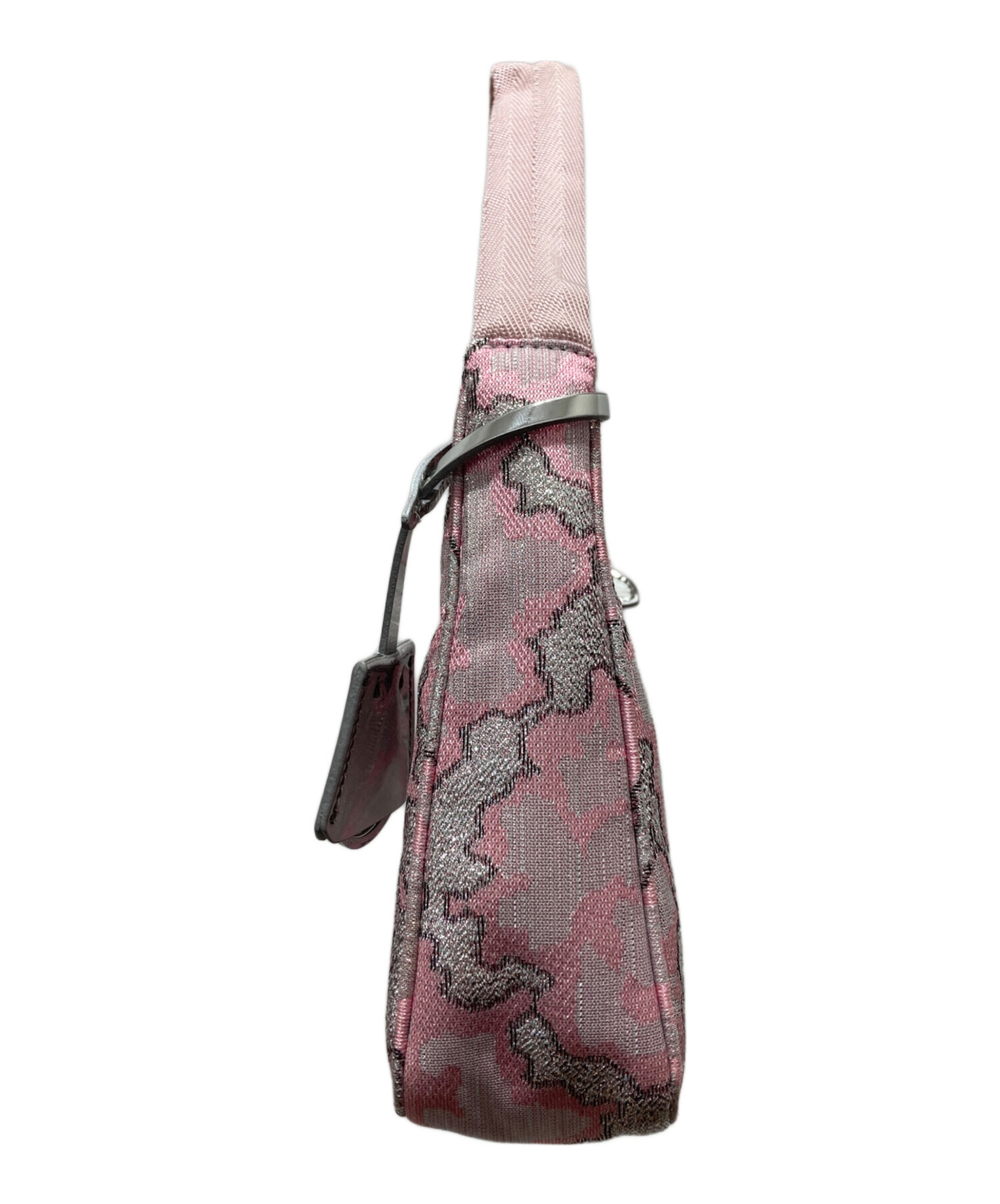 中古・古着通販】PRADA (プラダ) トライアングルロゴミニバッグ ピンク