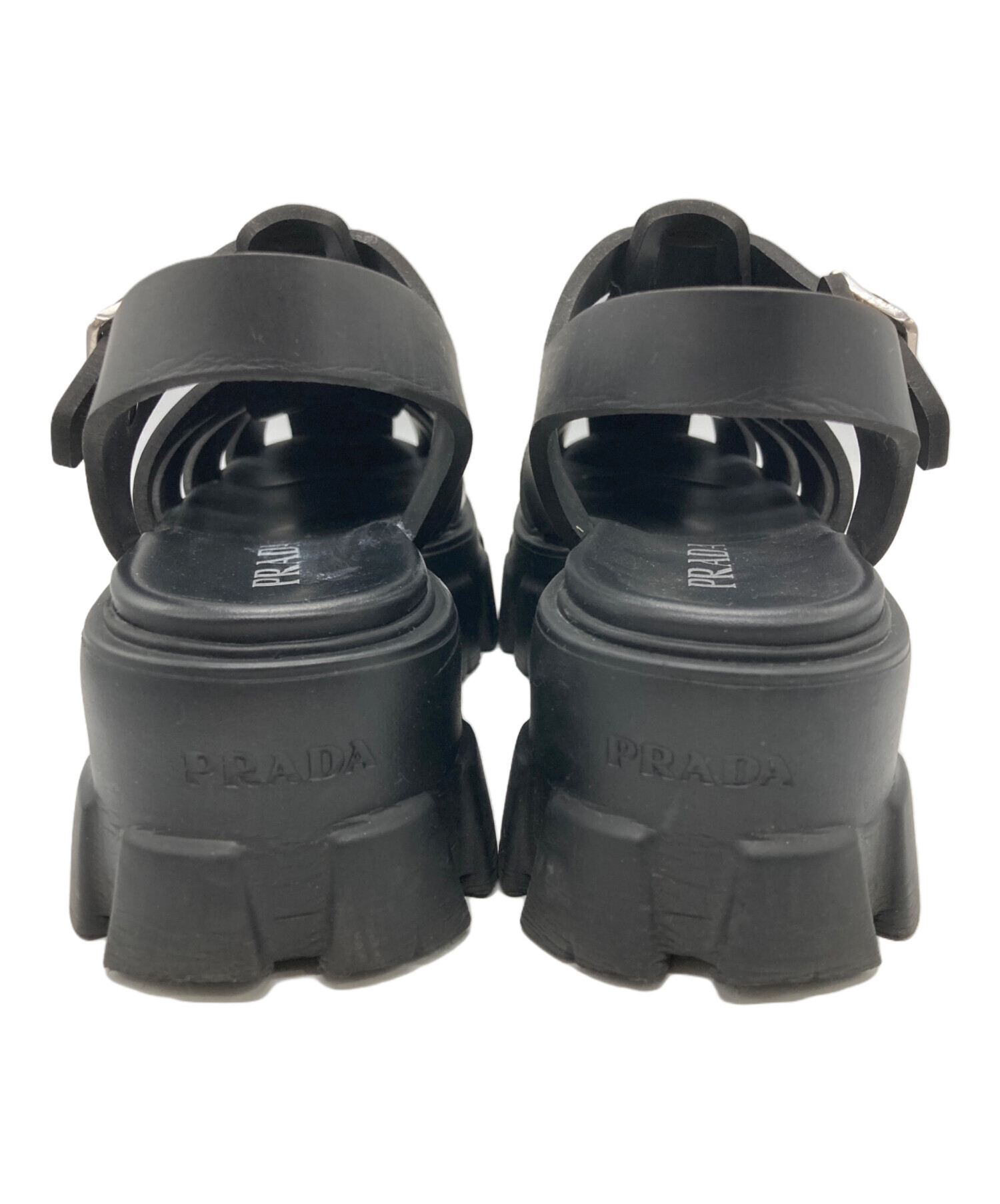 中古・古着通販】PRADA (プラダ) モノリスグルカサンダル ブラック
