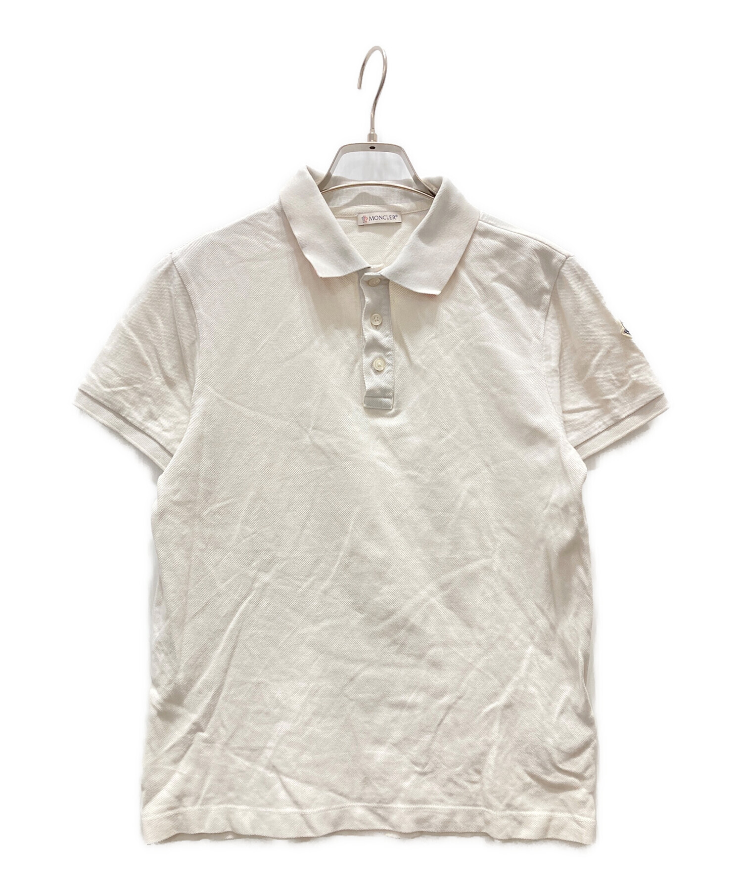 中古・古着通販】MONCLER (モンクレール) ポロシャツ ホワイト サイズ